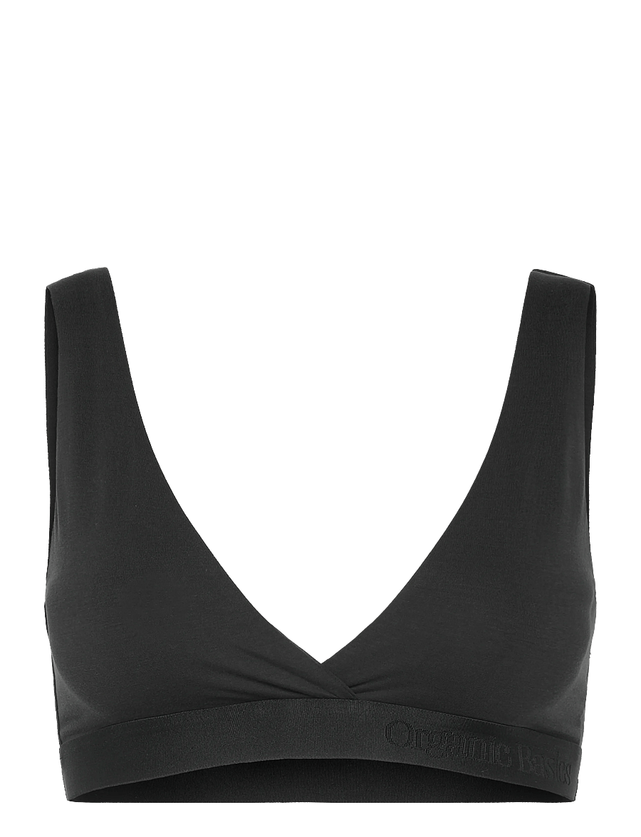 Organic Basics - Soft Touch Basic Bralette - bralette krūšturi - black - 0