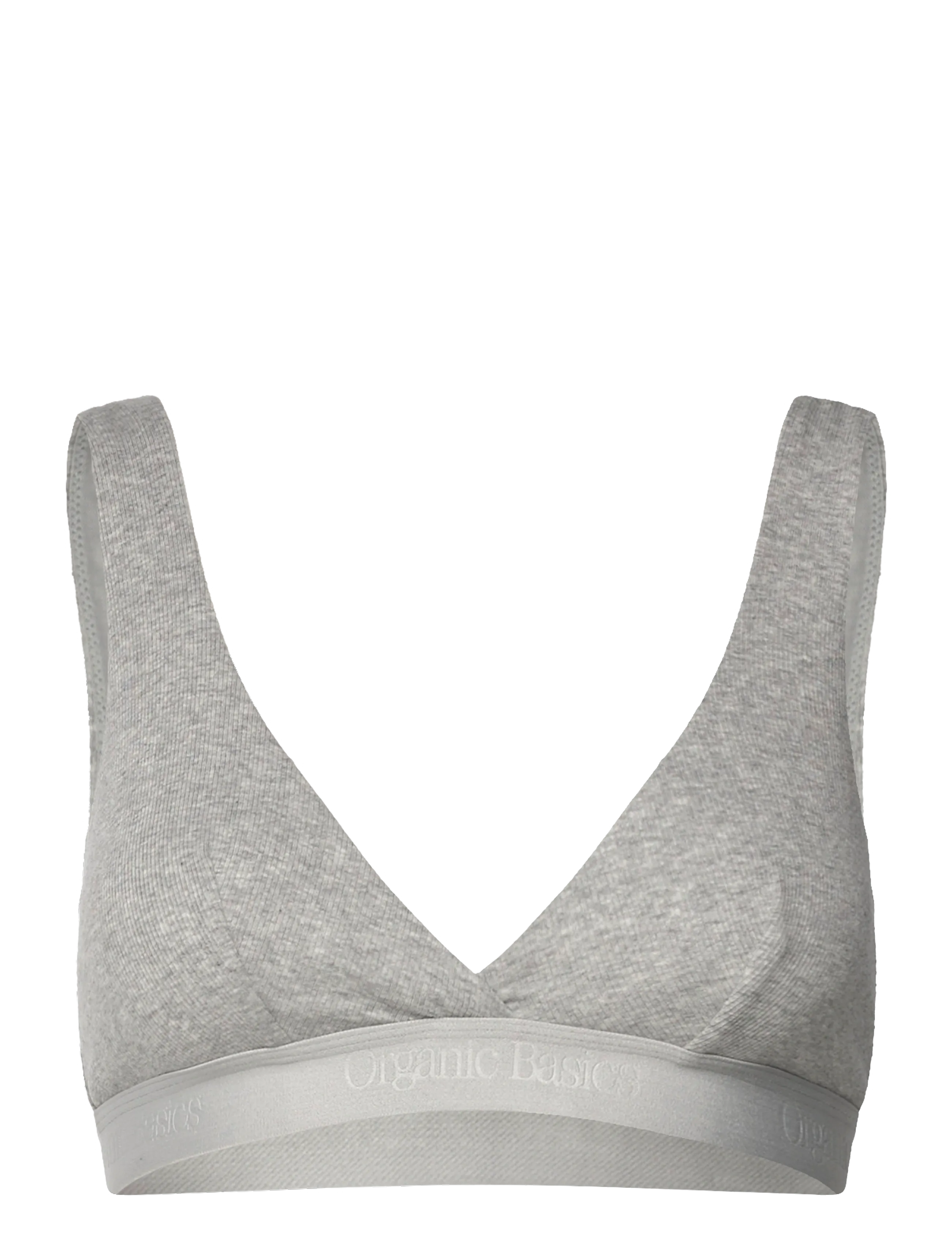 Organic Basics Core Rib Plunge Bralette - Underkläder - GREY MELANGE / grey