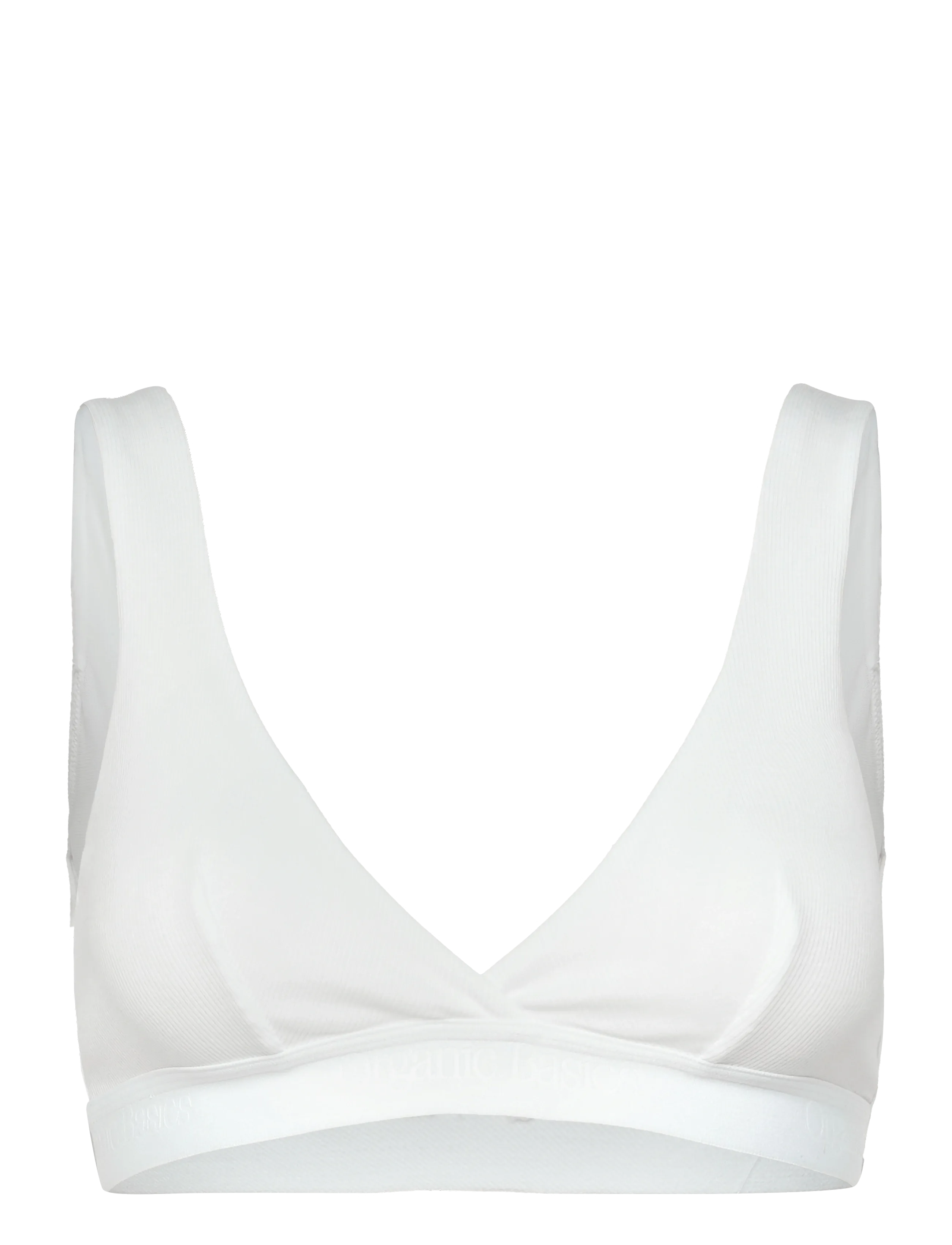 Organic Basics Core Rib Plunge Bralette - Organic Basics - WHITE / white