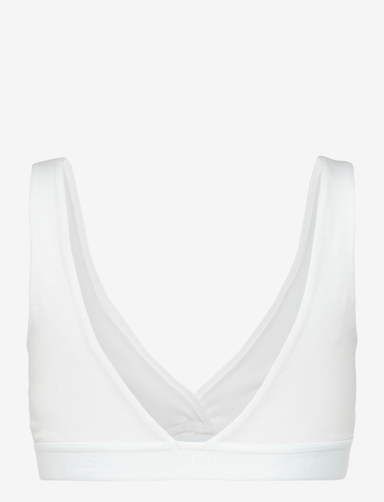 Organic Basics - Core Rib Plunge Bralette - bralette - white - 1