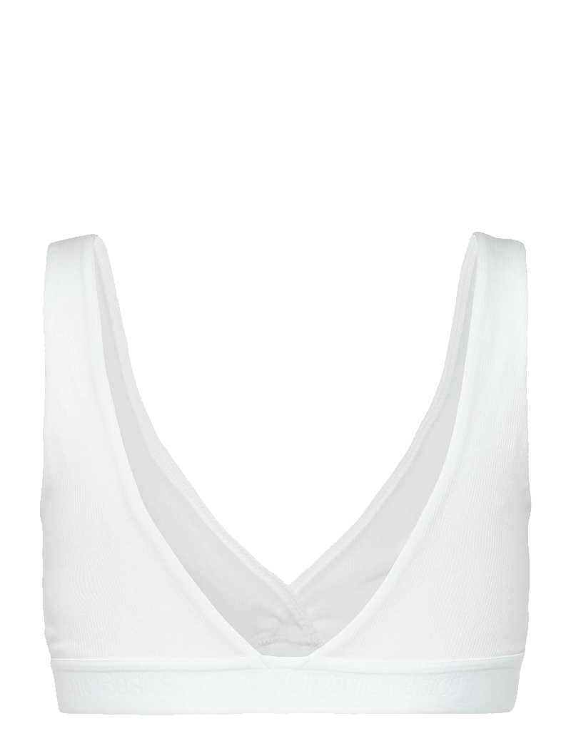 Organic Basics - Core Rib Plunge Bralette - bralette - white - 1