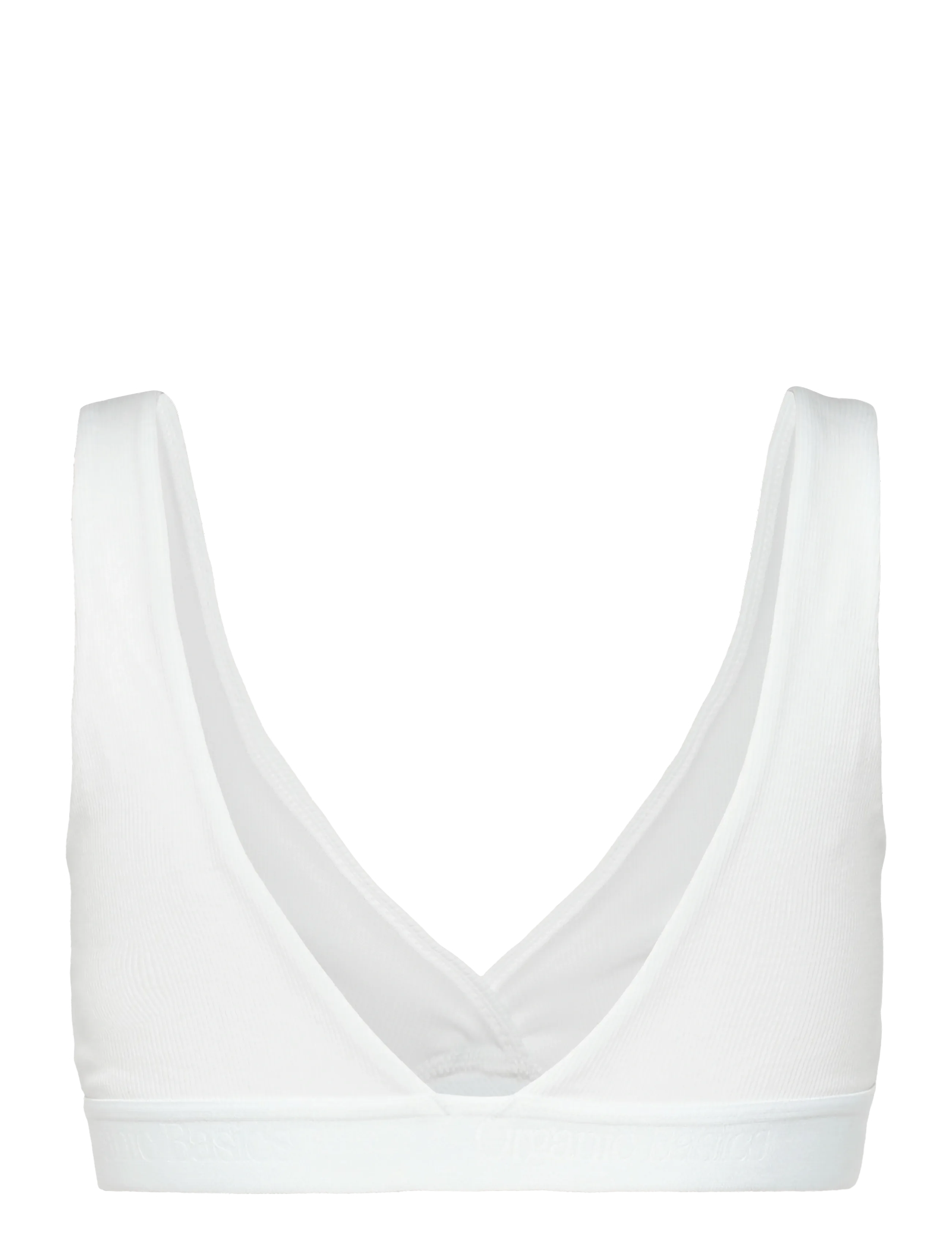 Organic Basics - Core Rib Plunge Bralette - bralette - white - 1