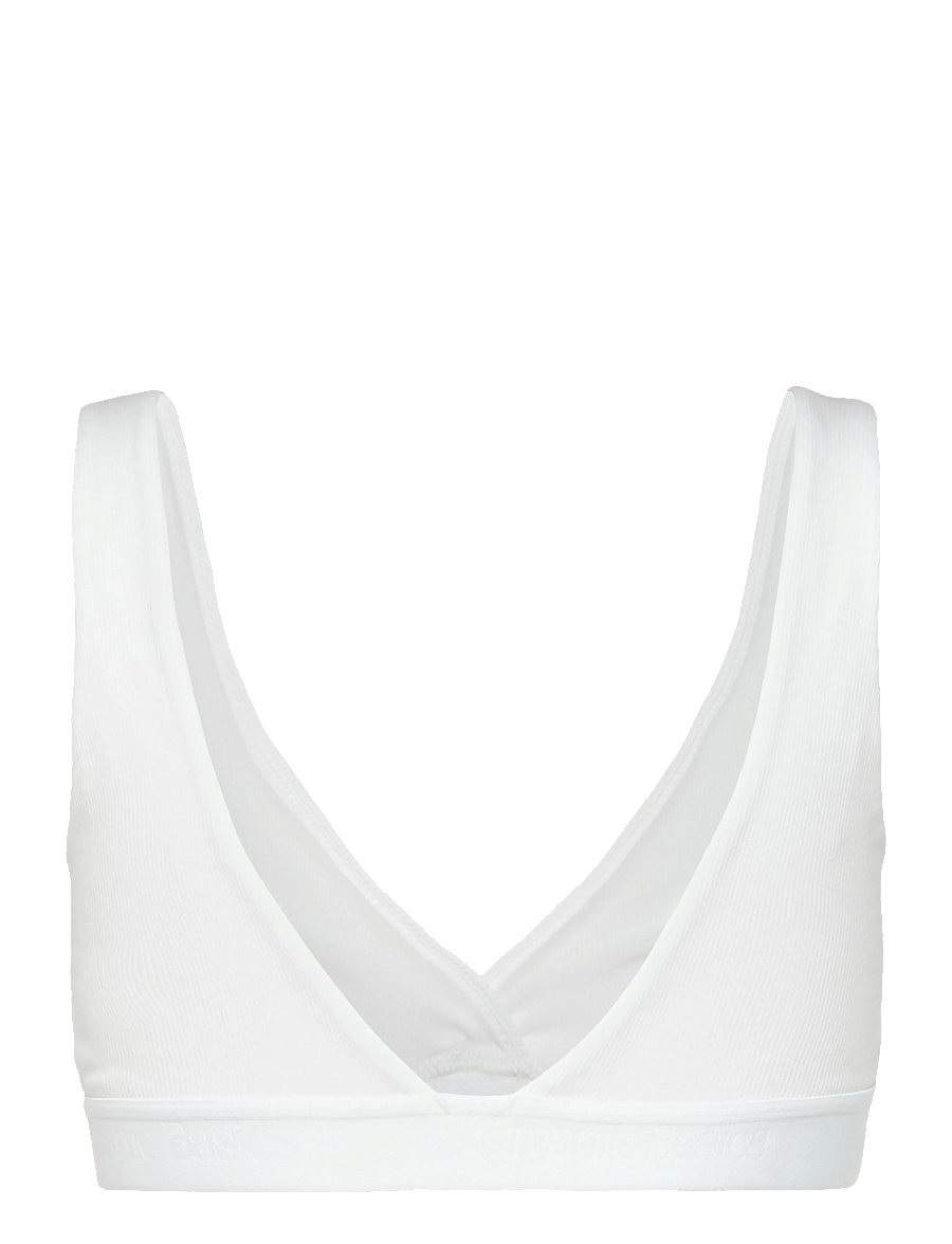 Organic Basics - Core Rib Plunge Bralette - bralette - white - 1