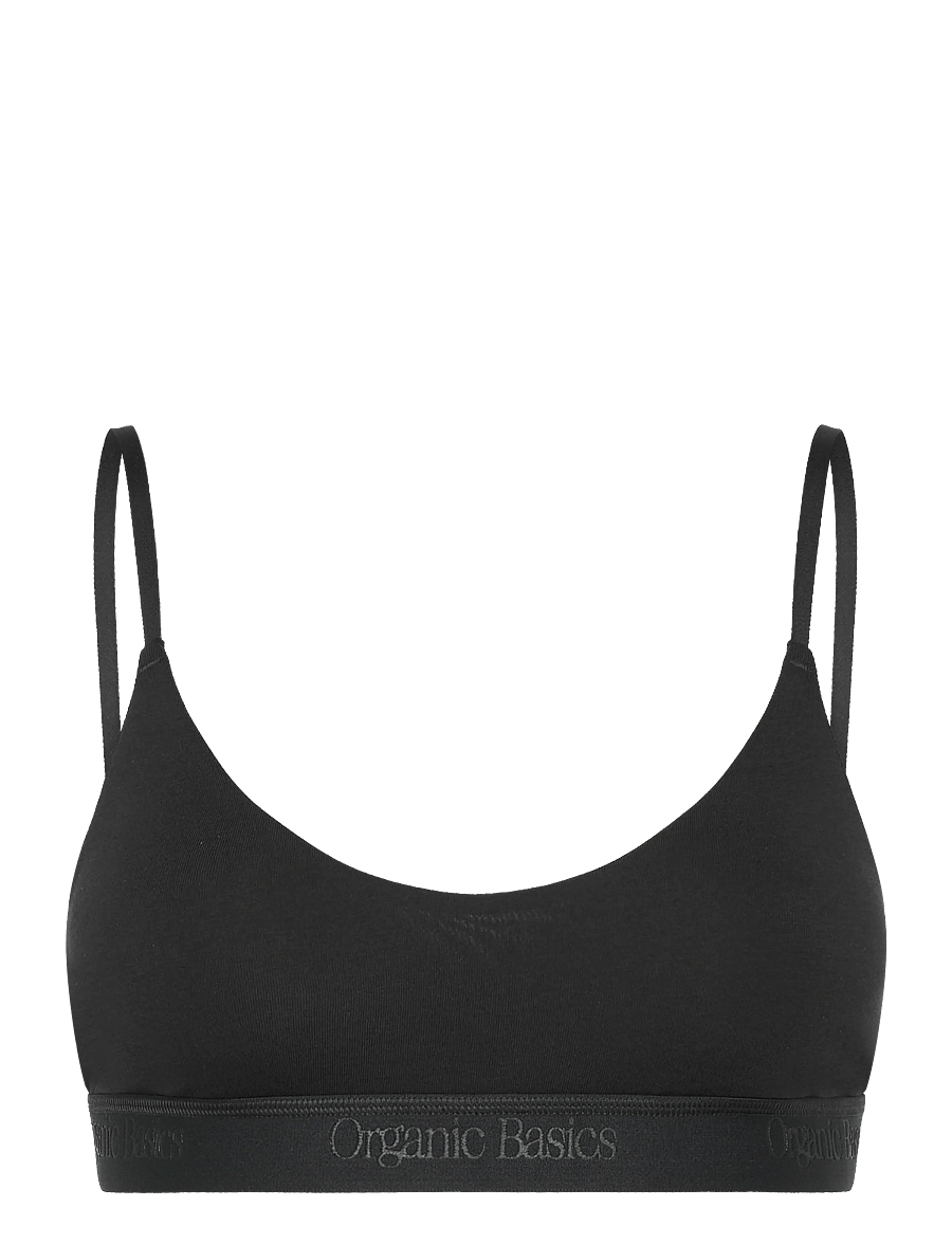 Organic Basics - Core Open Back Scoop Bralette - bralette - black - 0
