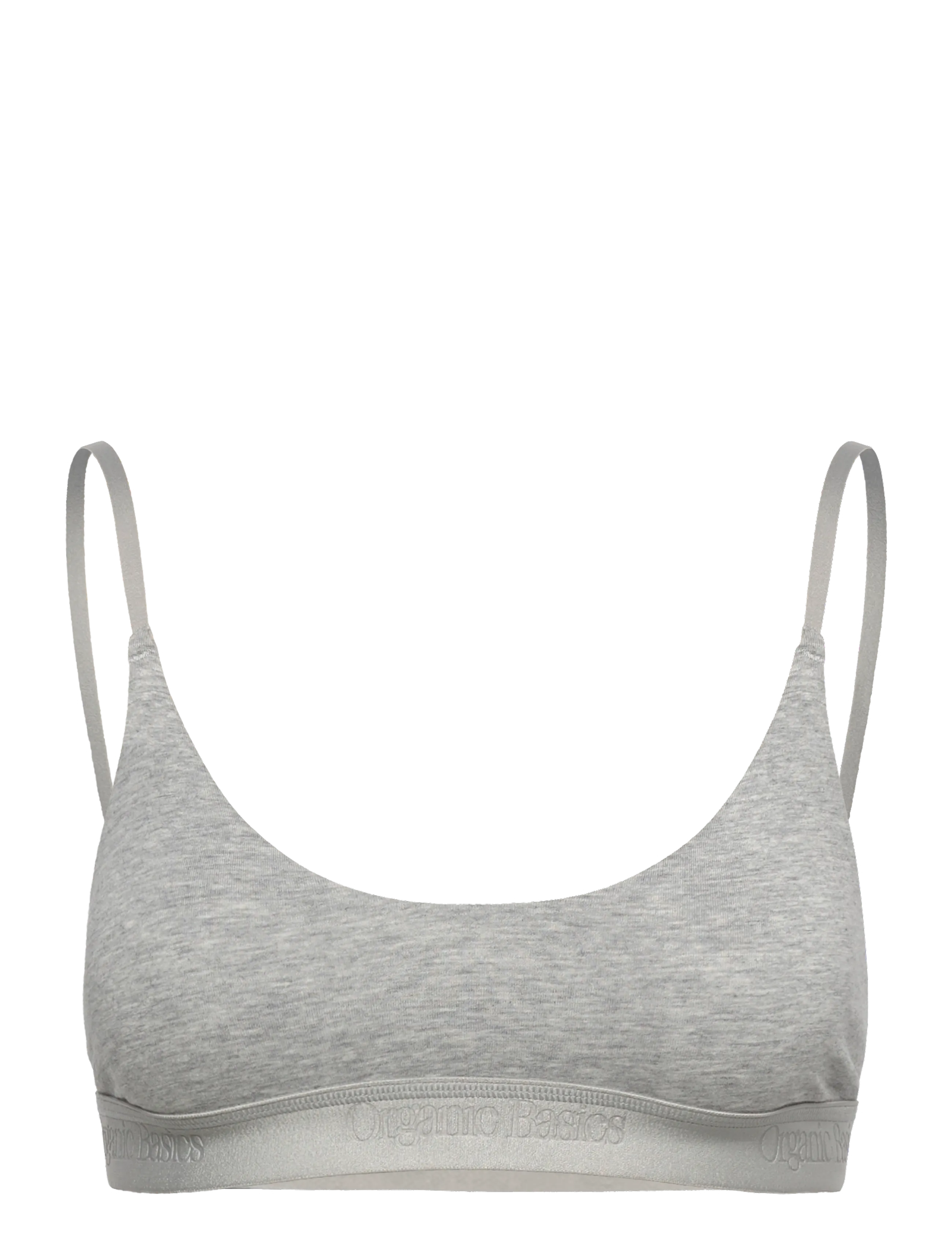Organic Basics Core Open Back Scoop Bralette - BHs - GREY MELANGE / grey