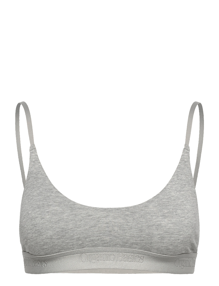 Organic Basics - Core Open Back Scoop Bralette - bralette - grey melange - 0