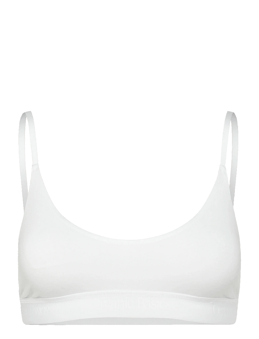Organic Basics - Core Open Back Scoop Bralette - bralette - white - 0