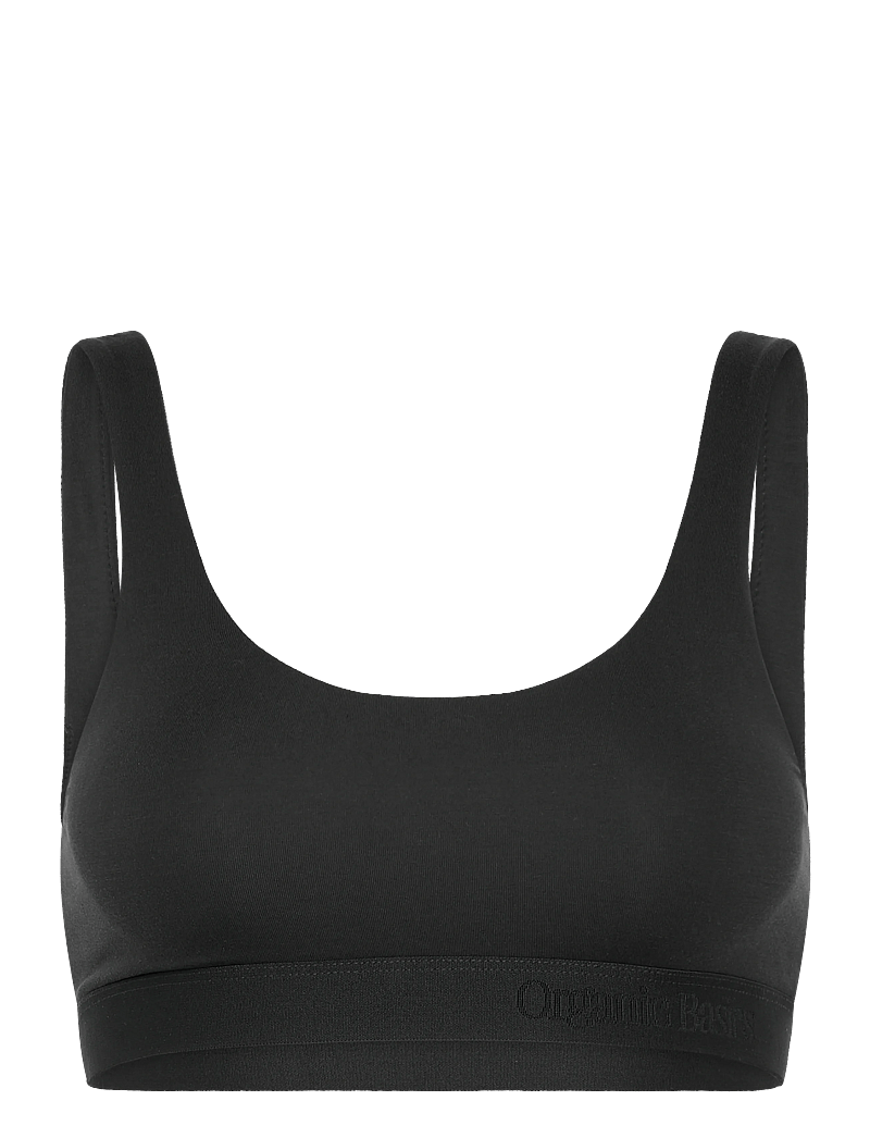 Organic Basics - Soft Touch Scoop Neck Bralette - bralette - black - 0