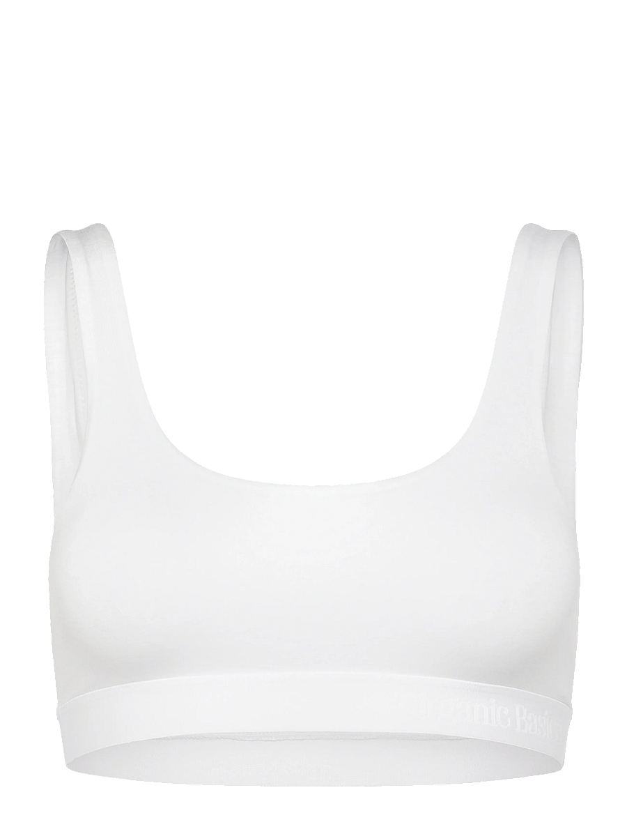 Organic Basics - Soft Touch Scoop Neck Bralette - rinnahoidja - white - 0