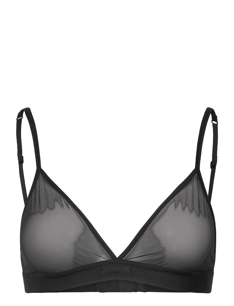 Organic Basics - Mesh Triangle Bralette - bralette - black - 1
