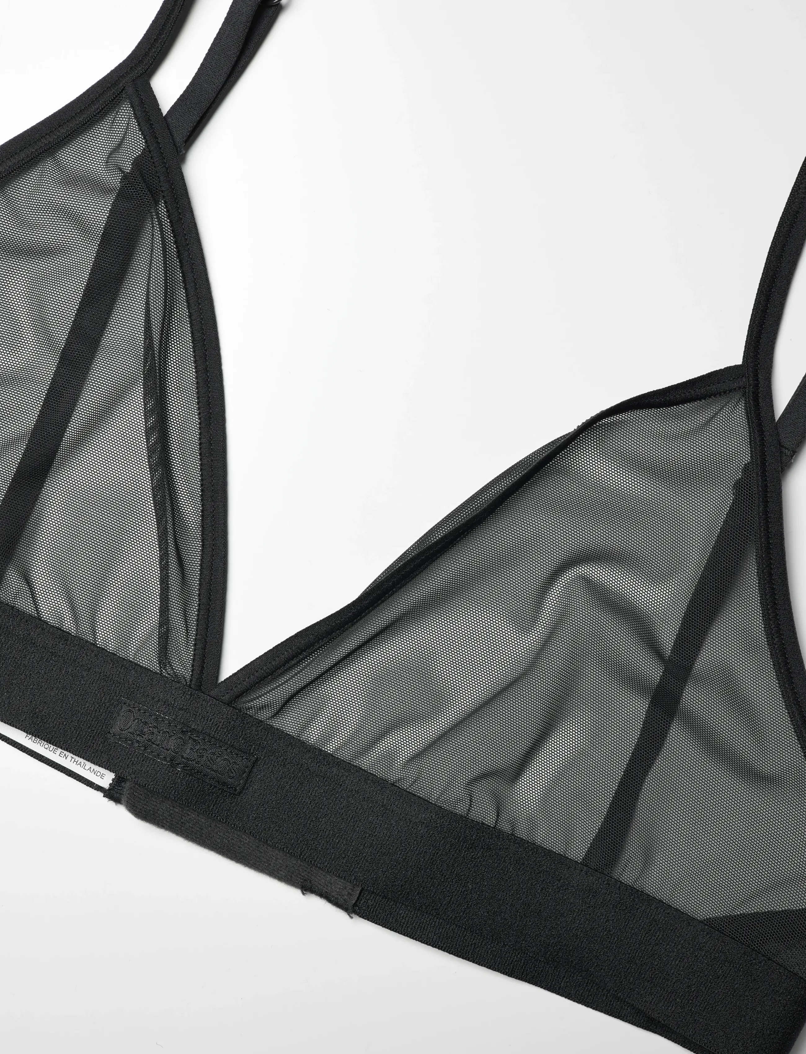 Organic Basics - Mesh Triangle Bralette - bralette - black - 5