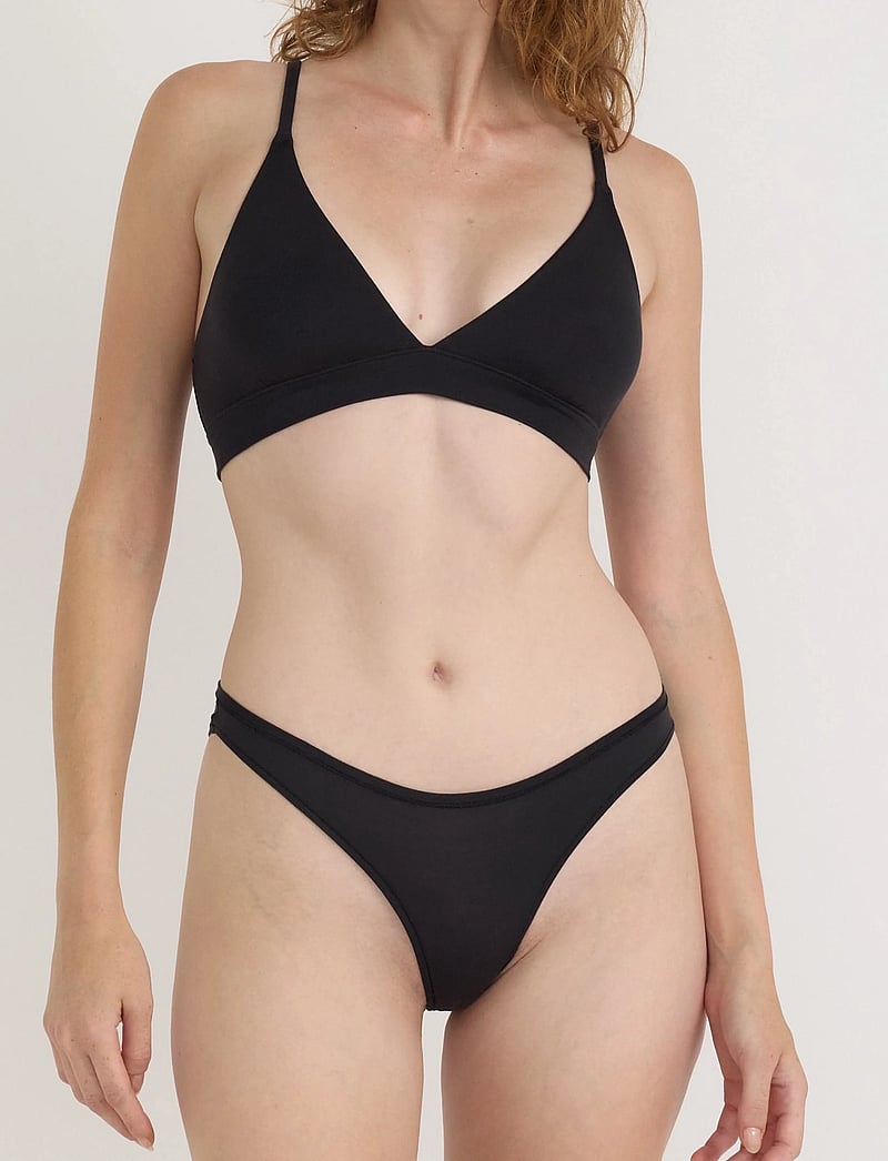 Organic Basics - Soft Touch Veil Triangle Bralette - bralette - black - 0
