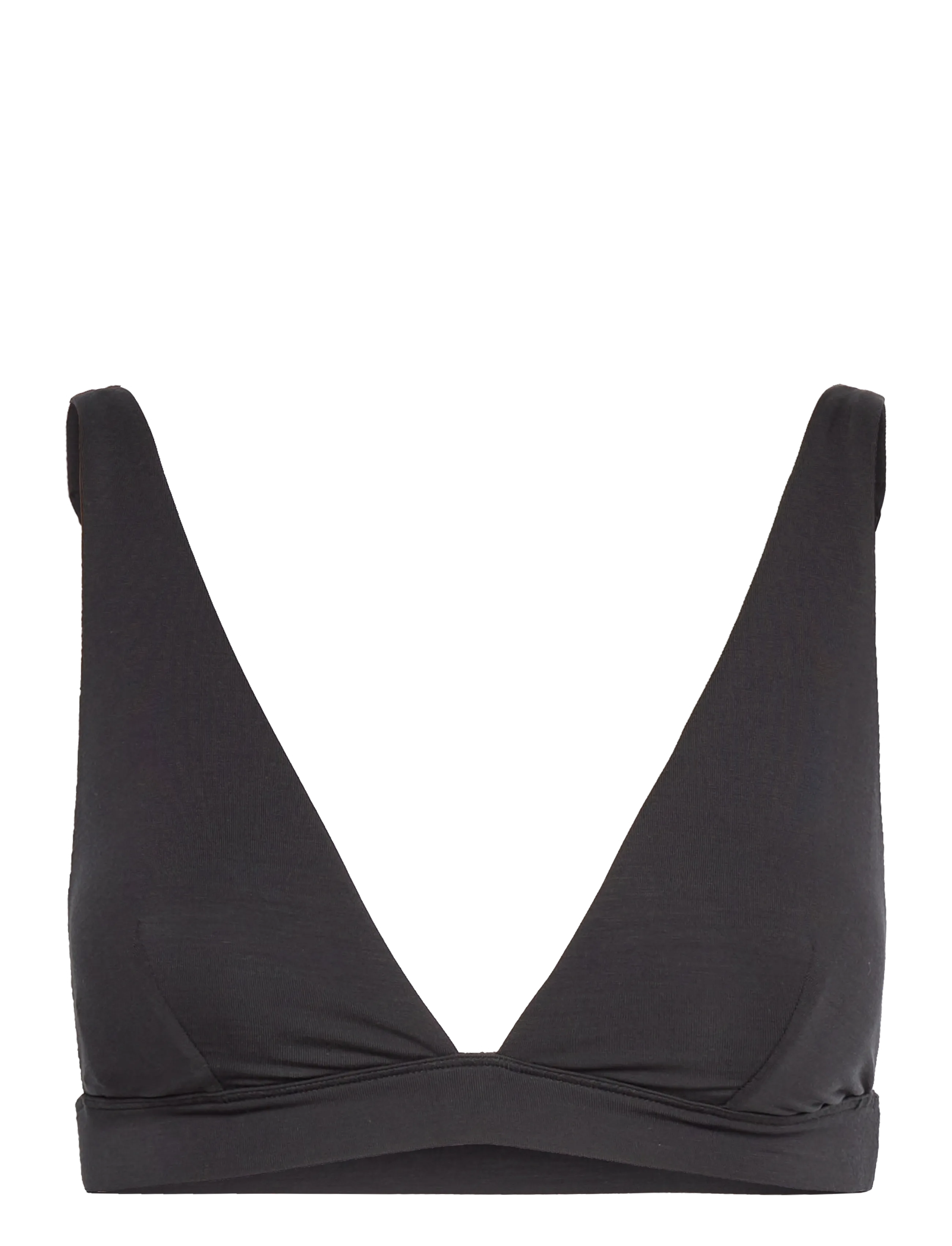 Organic Basics Soft Touch Veil Plunge Bralette - Undertøj - BLACK / black