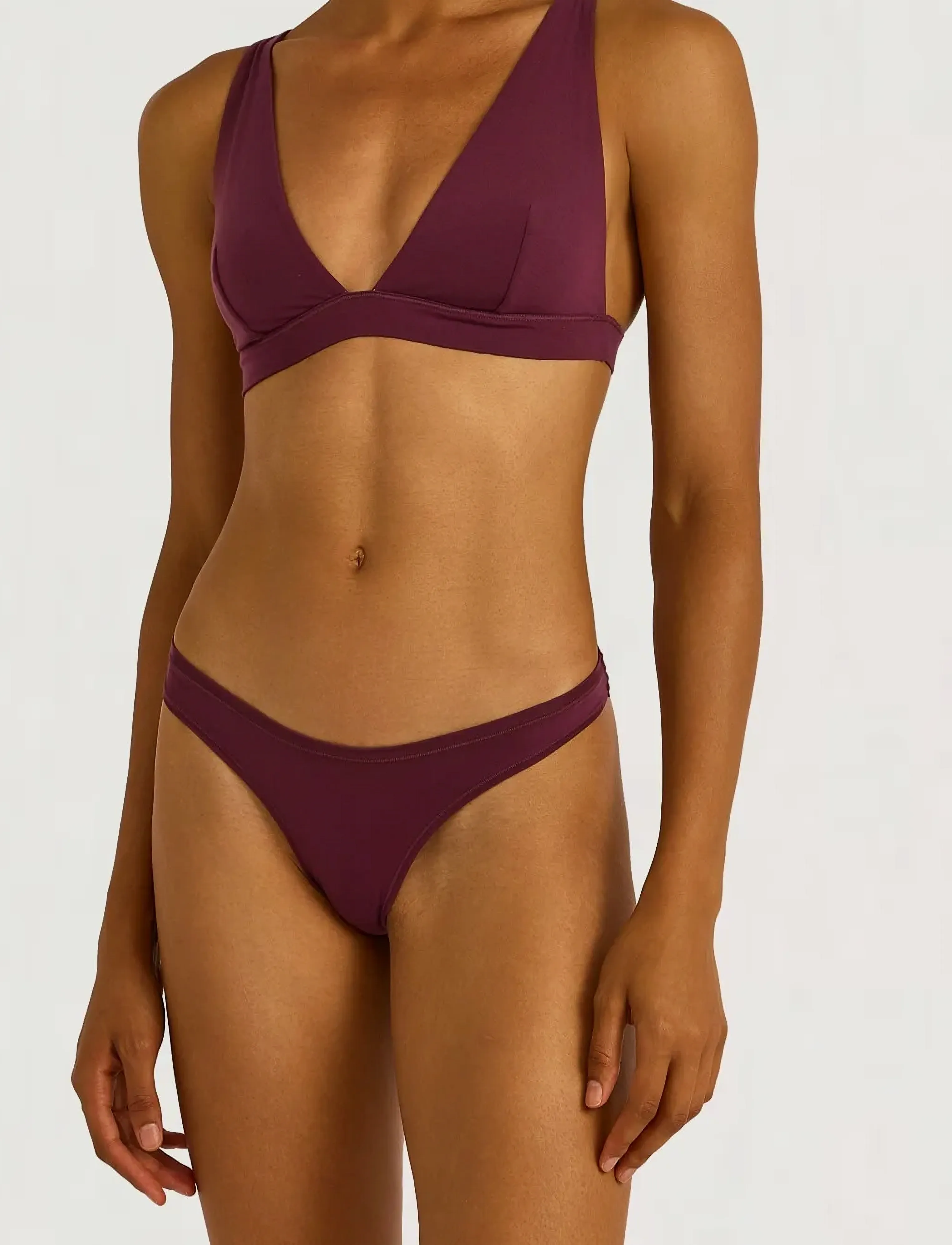 Organic Basics - Soft Touch Veil Plunge Bralette - bralette krūšturi - fig - 0
