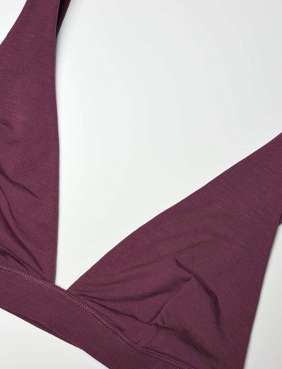 Organic Basics - Soft Touch Veil Plunge Bralette - bralette krūšturi - fig - 4