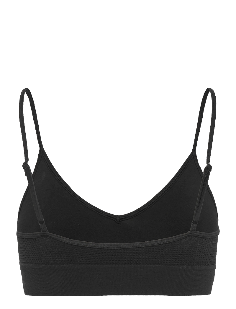 Organic Basics - Seamless Waffle Triangle Bralette - bralette - black - 1