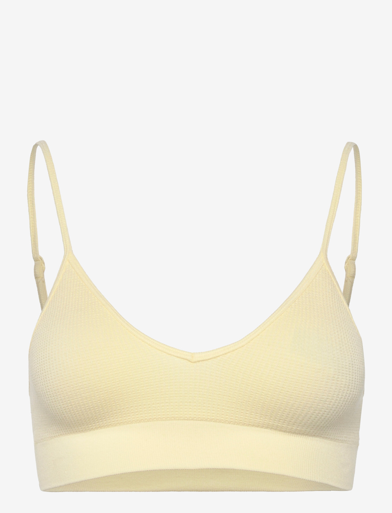Organic Basics - Seamless Waffle Triangle Bralette - bralette - buttercup - 0
