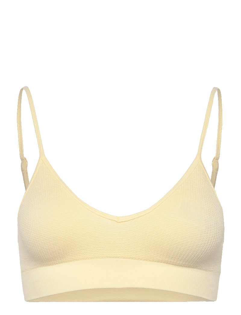 Organic Basics - Seamless Waffle Triangle Bralette - bralette - buttercup - 0