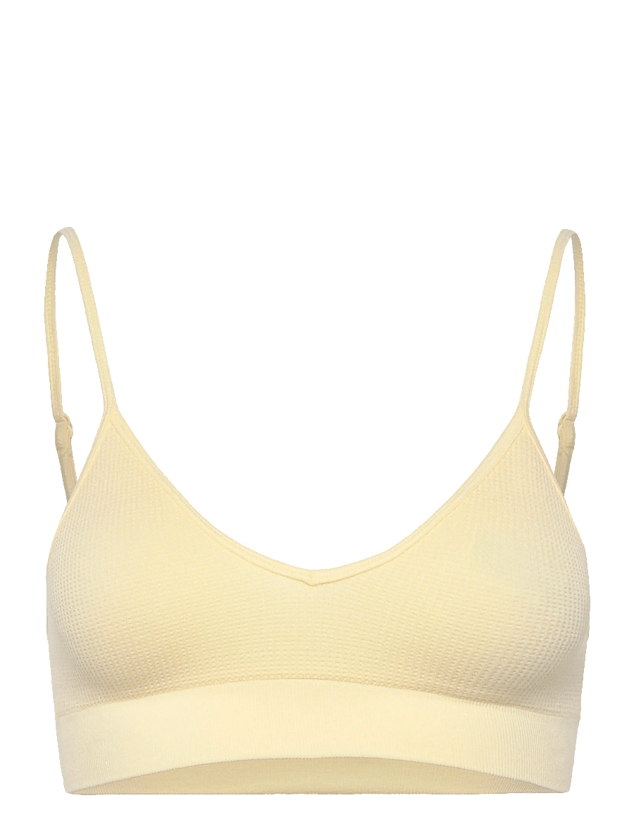 Organic Basics - Seamless Waffle Triangle Bralette - rinnahoidja - buttercup - 0