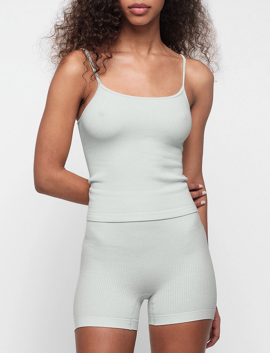 Organic Basics - Seamless Waffle Cami - oberteile - northern lights - 0