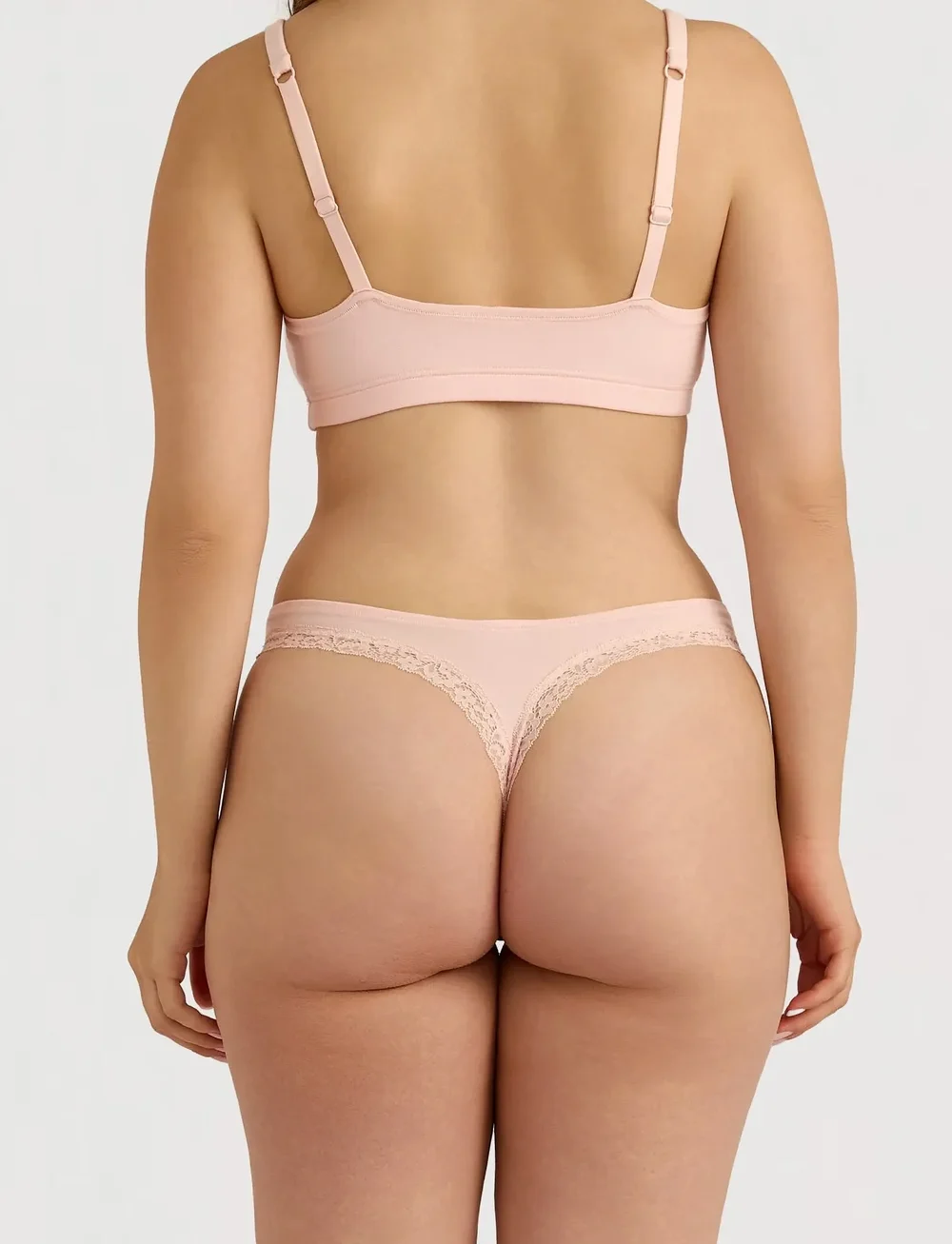 Organic Basics - Flex Lace Scoop Bralette - bralette - soft blush - 5