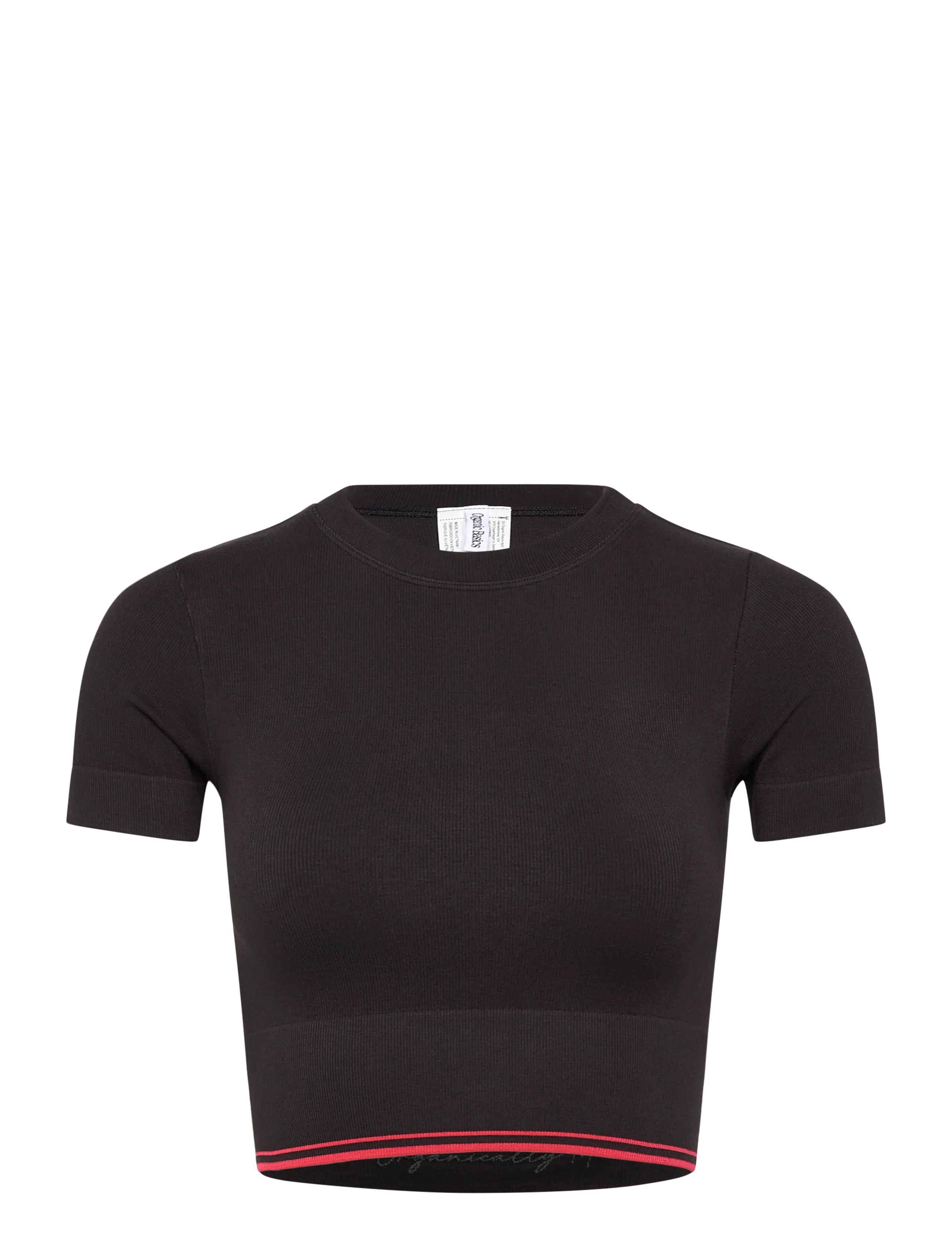 ORGANIC BASICS Luxe Touch Crop Tee Schwarz - XS - Damen