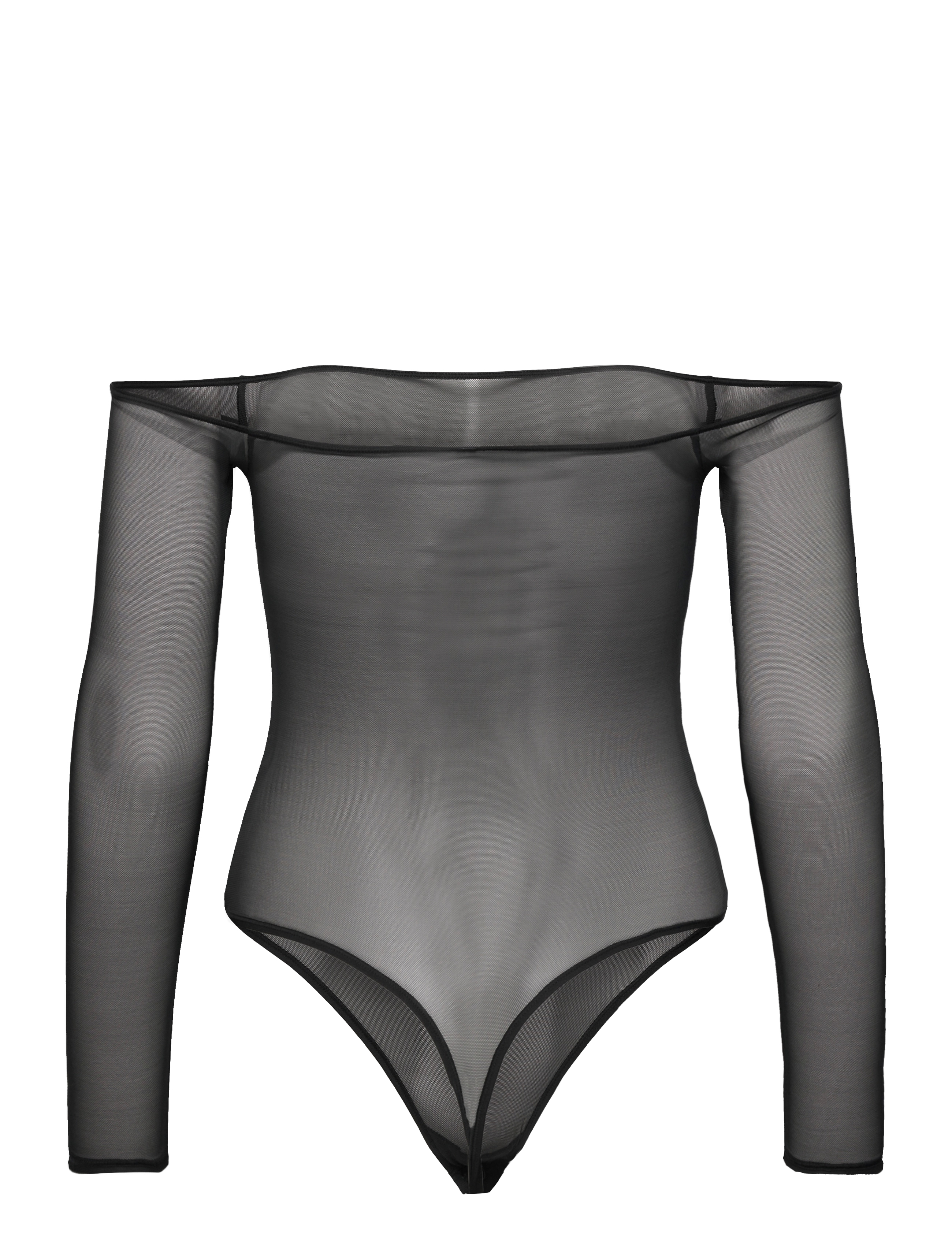 Organic Basics - Mesh Off-Shoulder Bodysuit - naisten - black - 2