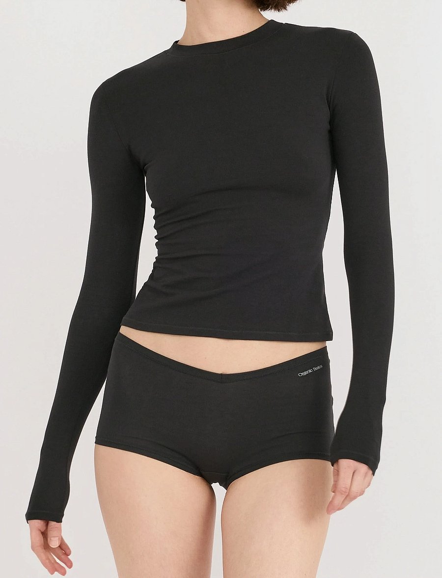 Organic Basics - Flex Long Sleeve Tee - Överdelar - black - 0