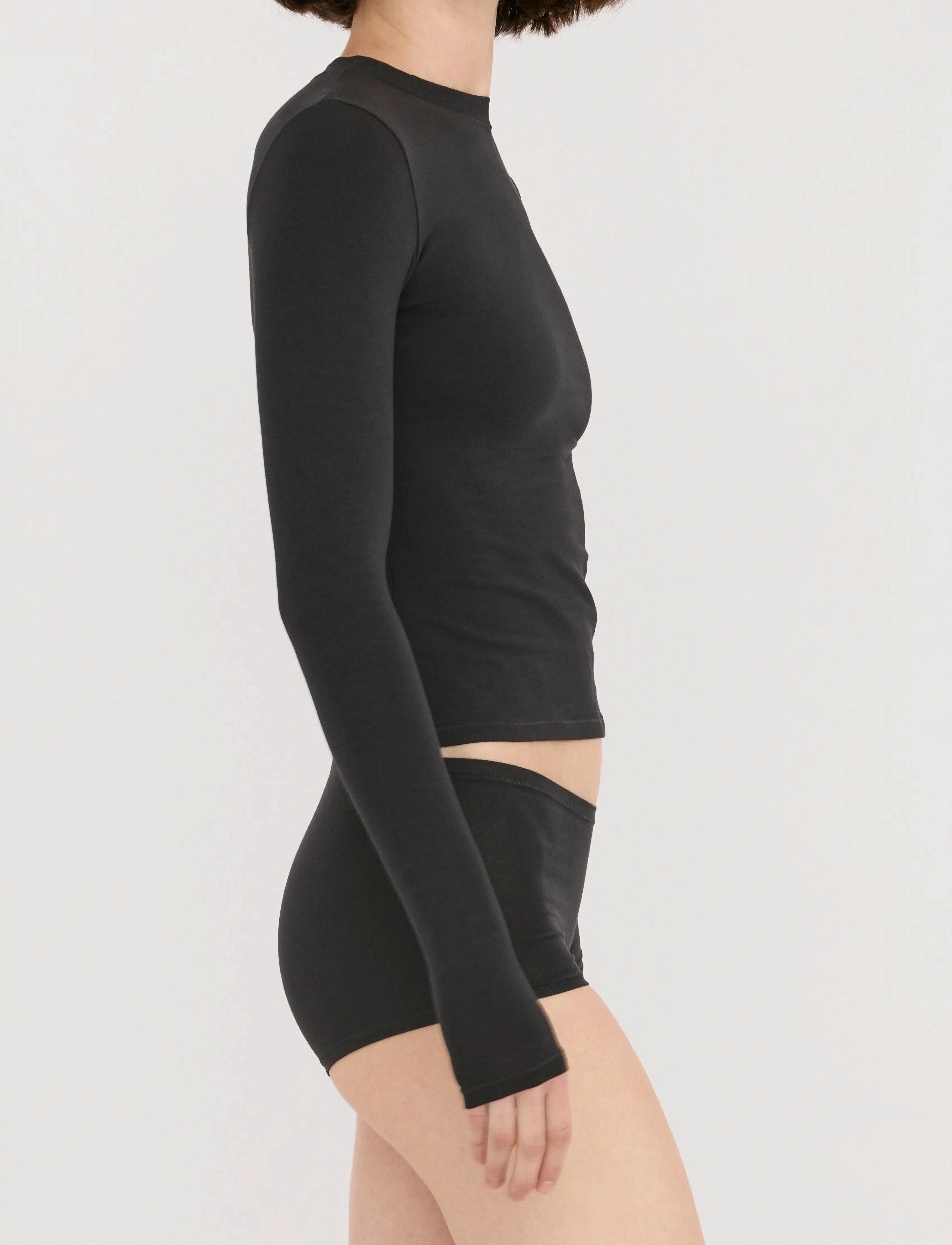 Organic Basics - Flex Long Sleeve Tee - Överdelar - black - 3