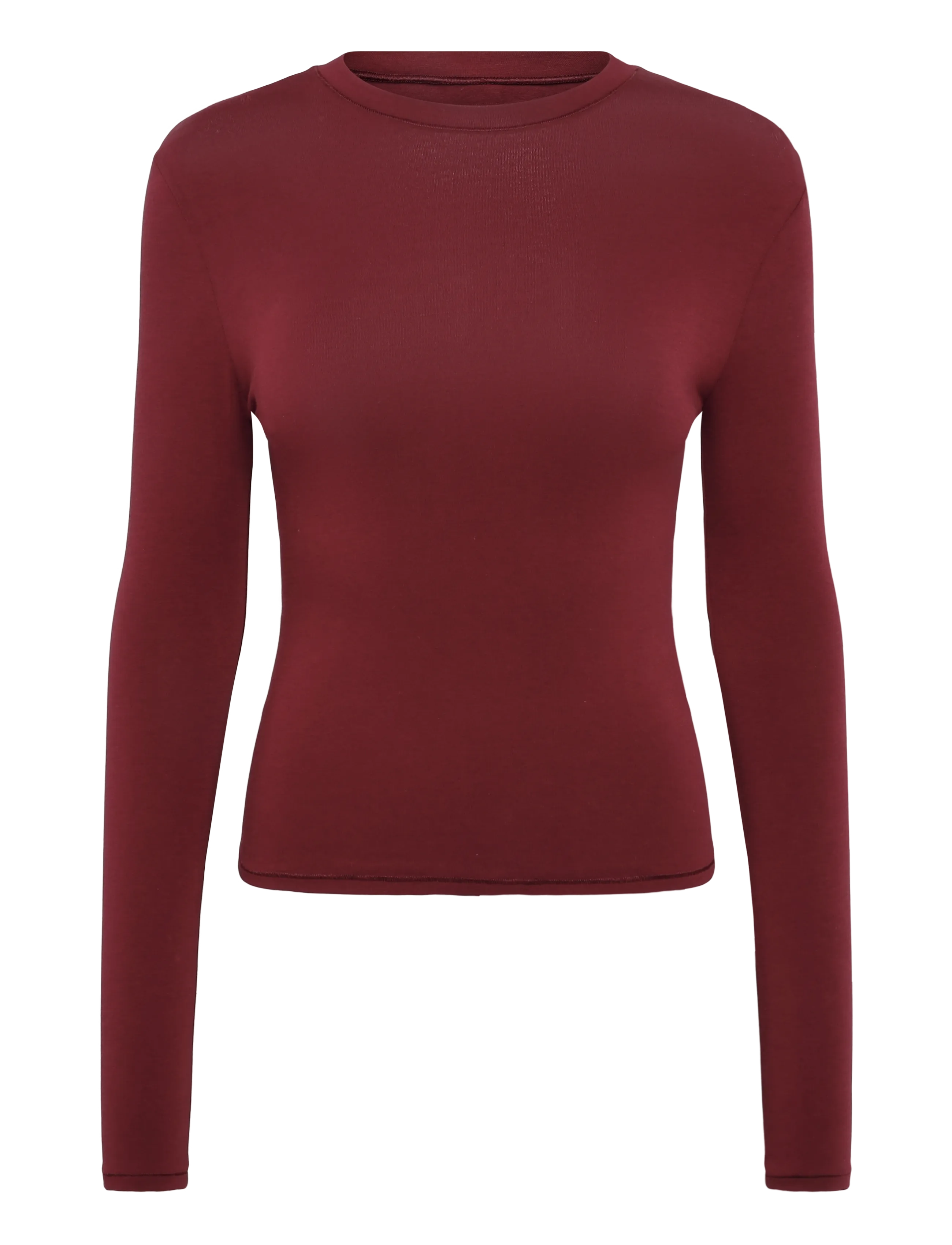 Organic Basics Flex Long Sleeve Tee - Organic Basics - CRANBERRY / burgundy
