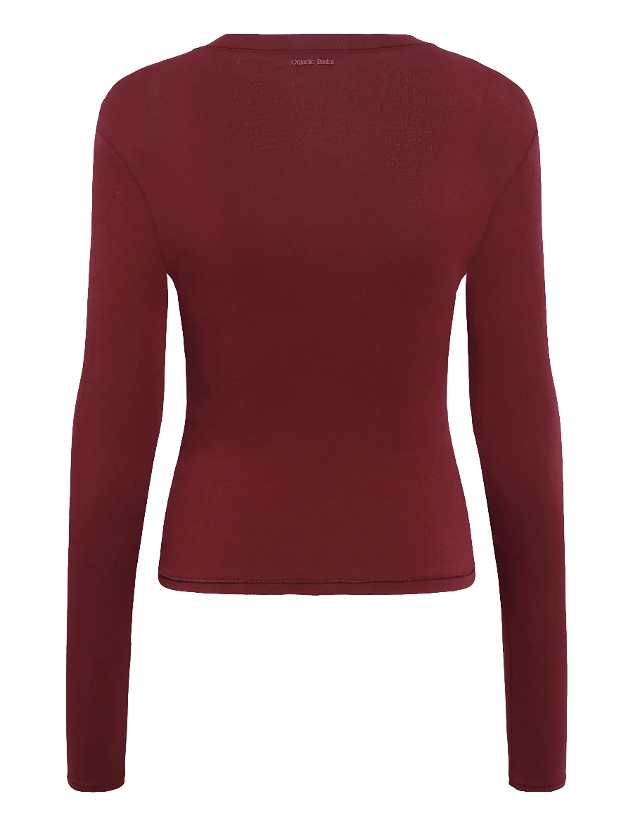 Organic Basics - Flex Long Sleeve Tee - Öö- ja puhkerõivad - cranberry - 1