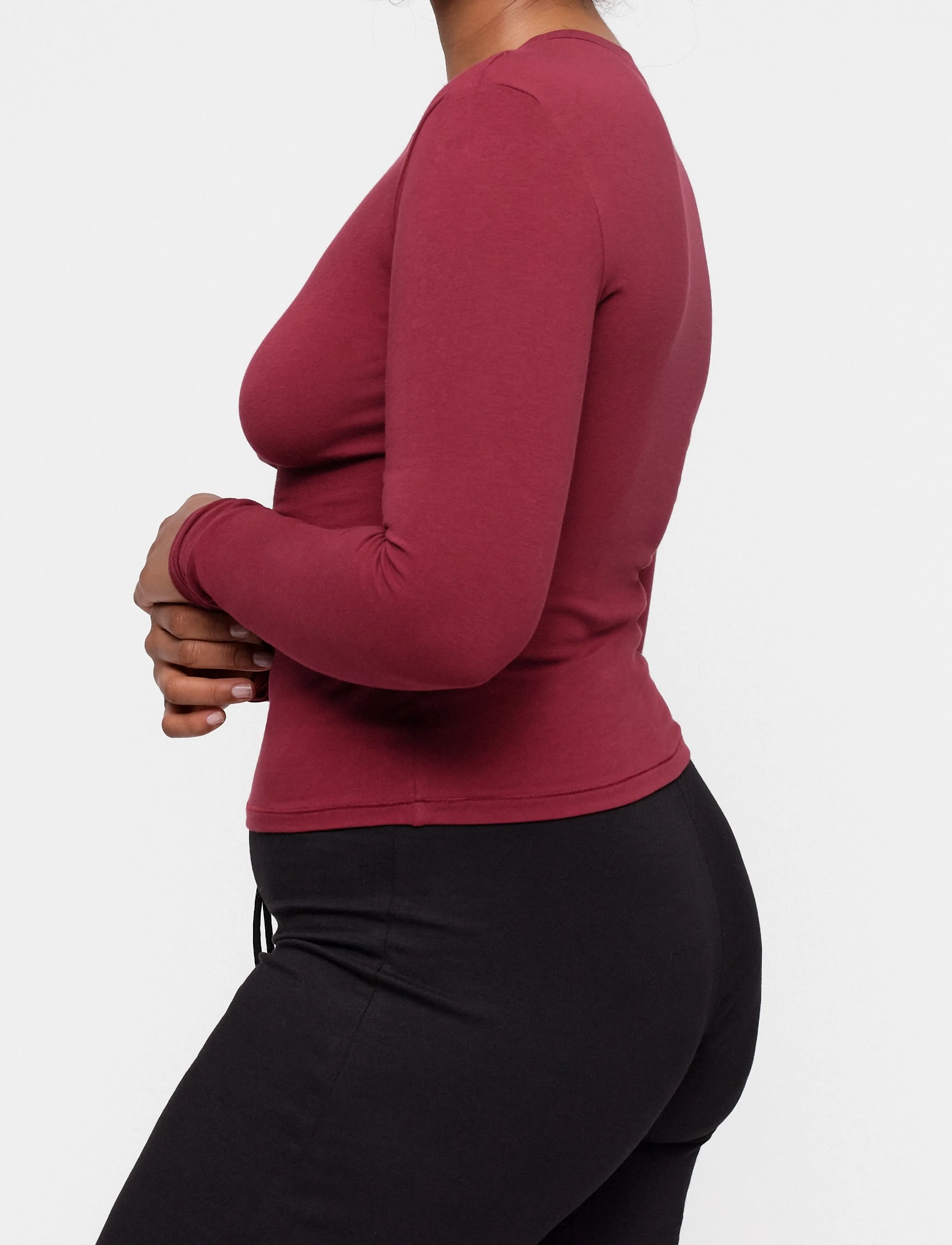 Organic Basics - Flex Long Sleeve Tee - nachtwäsche & loungewear - cranberry - 3
