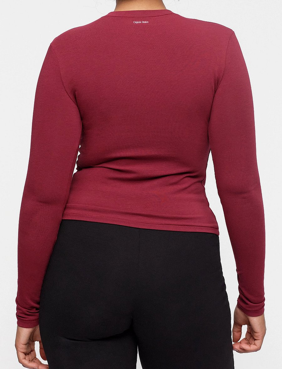 Organic Basics - Flex Long Sleeve Tee - nachtwäsche & loungewear - cranberry - 4
