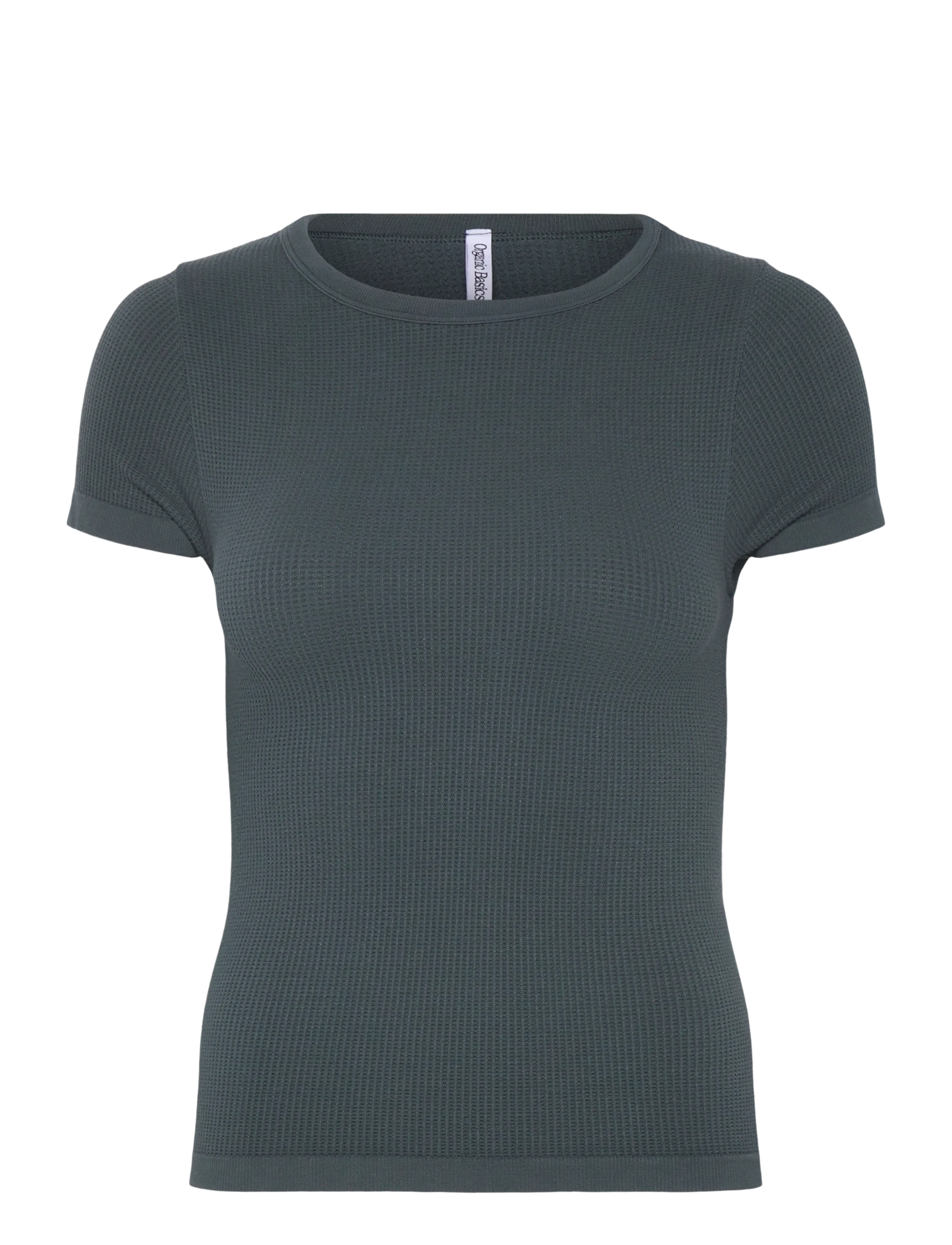 Organic Basics Seamless Waffle Tee - Organic Basics - THUNDER / grey