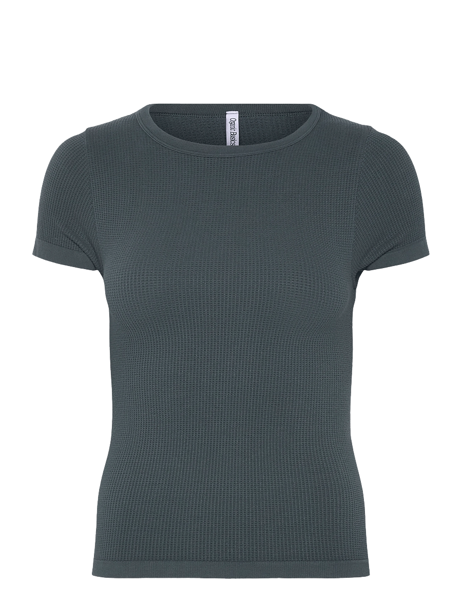 Organic Basics - Seamless Waffle Tee - tops - thunder - 0