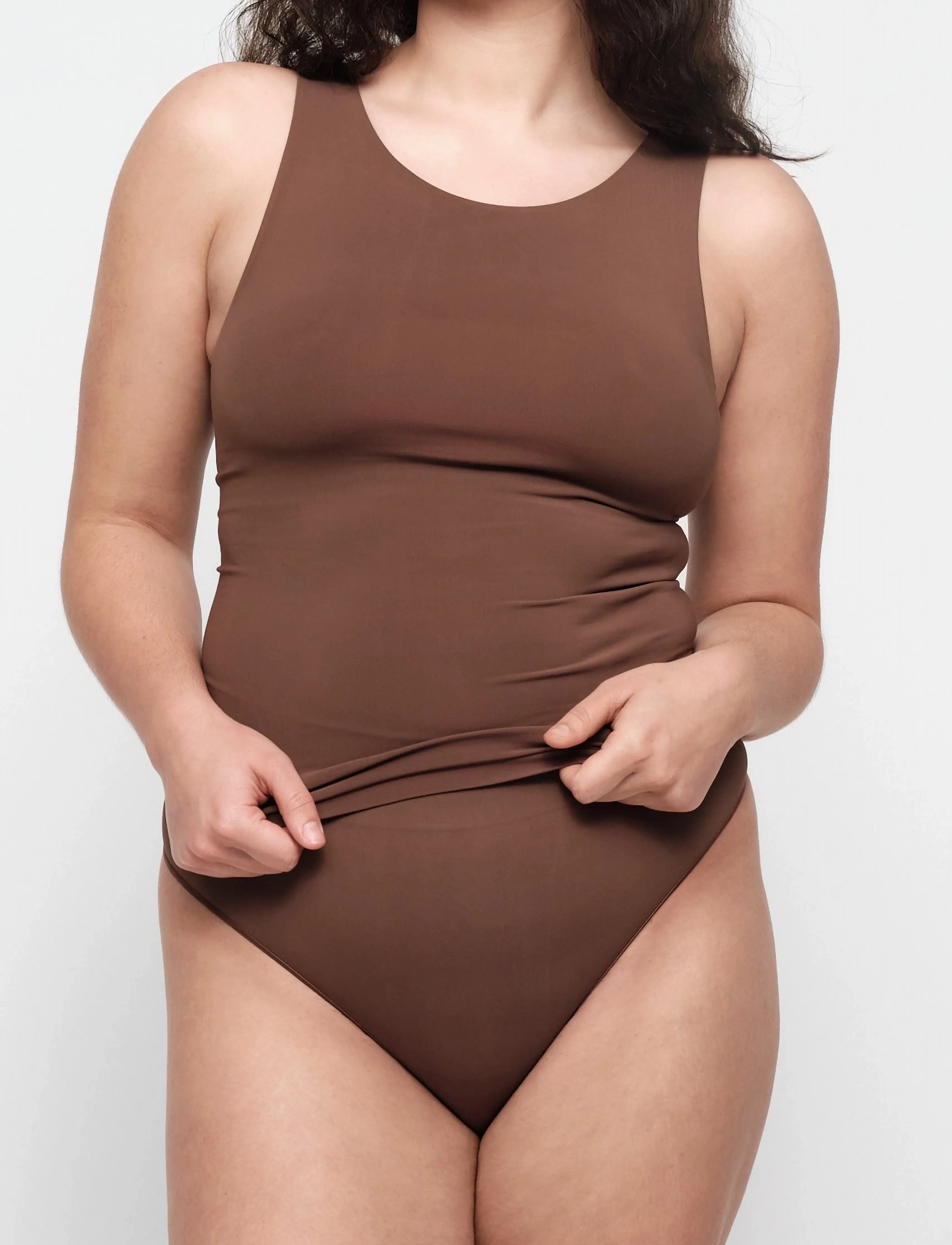Organic Basics Smooth Tank Top, XS, Soft Bras, Braun - Top Frauen