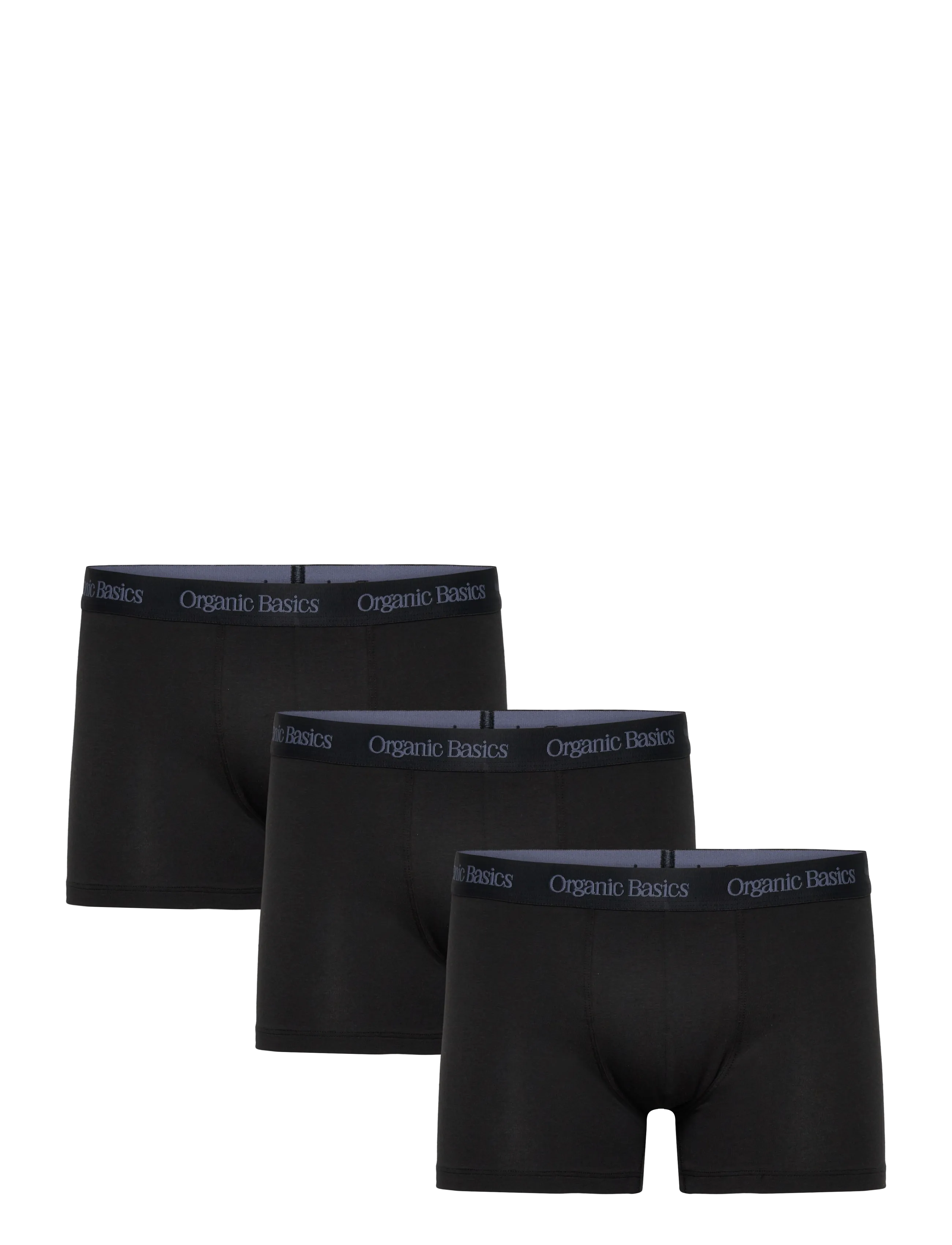 Organic Basics Core Trunks 3-Pack - Underkläder - BLACK / STONE BLUE / black
