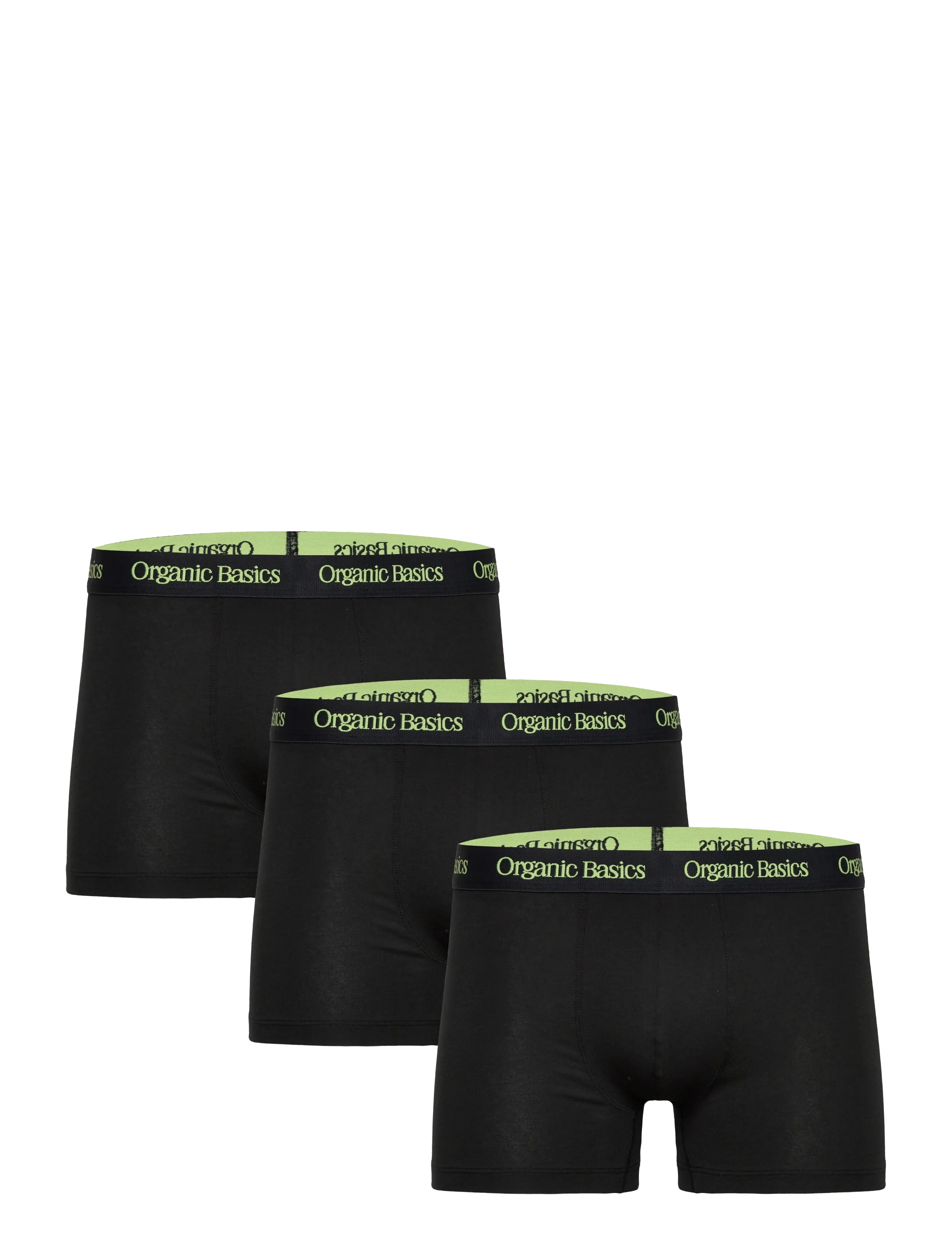 Organic Basics Core Trunks 3-Pack - Unterwäsche - BLACK / SPRING GREEN / black