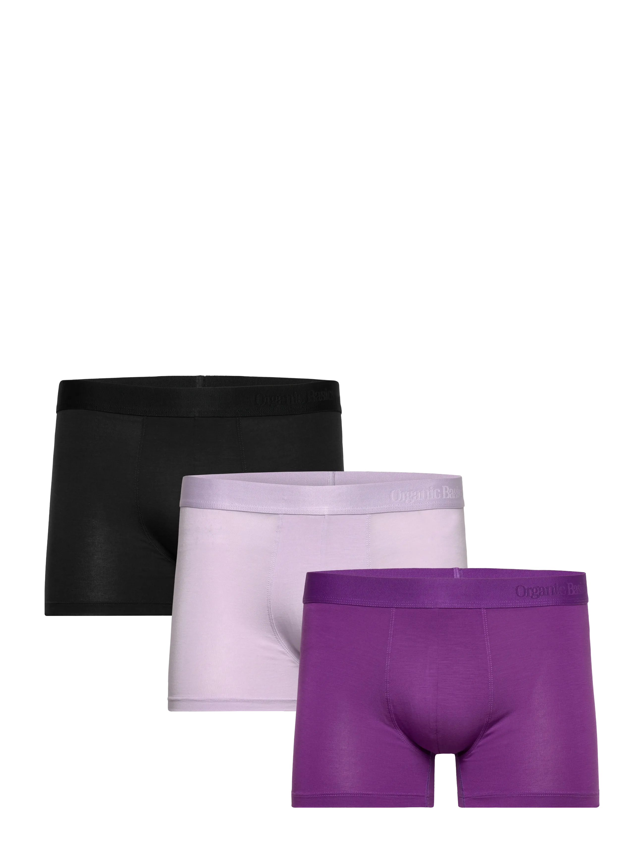 Organic Basics Soft Touch Trunks 3-pack - Underkläder - AUBERGINE / SOFT LILAC / BLACK / multi