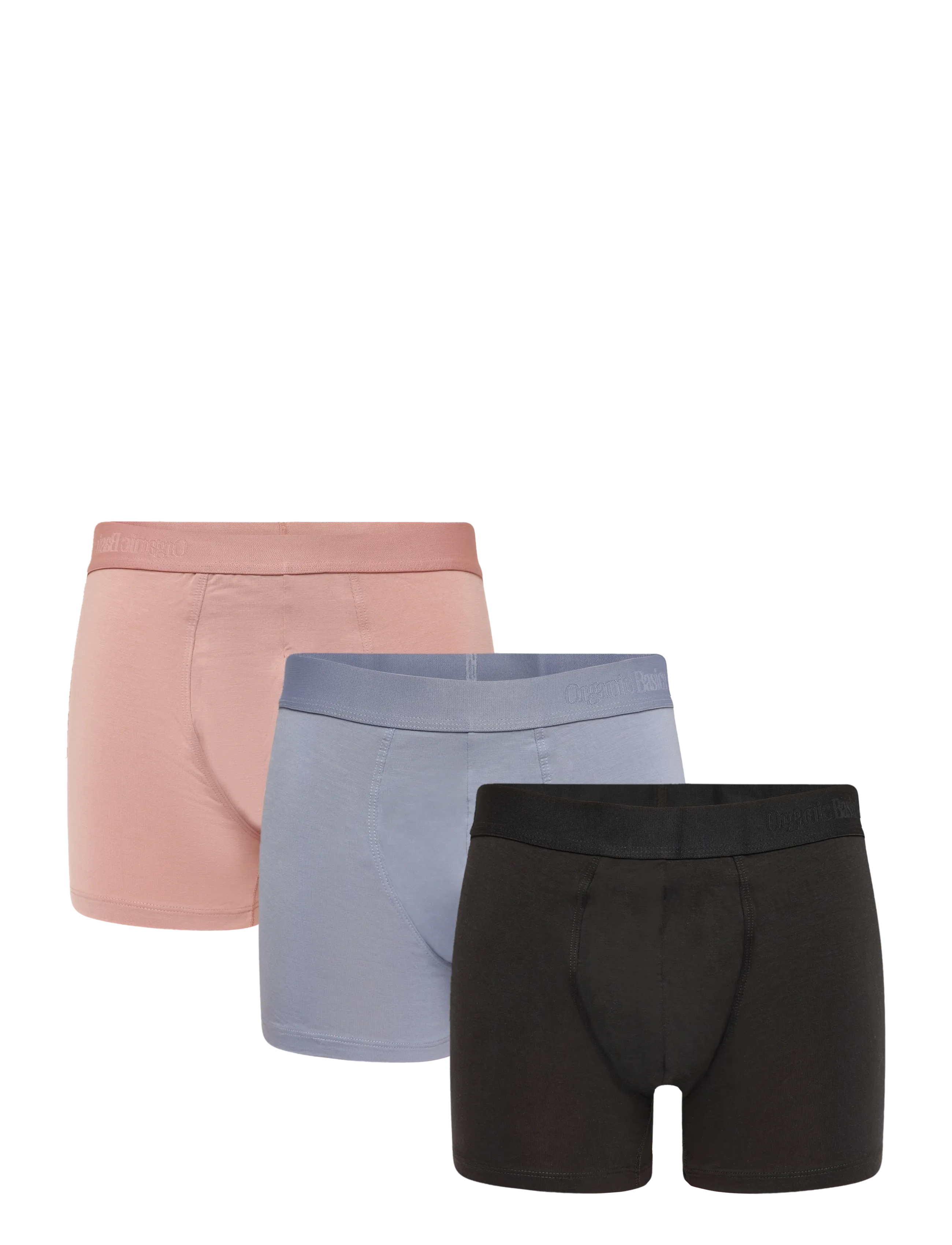 Organic Basics Premium Trunks 3-pack - Organic Basics Men - BLACK / MISTY BLUE / BRICK / black