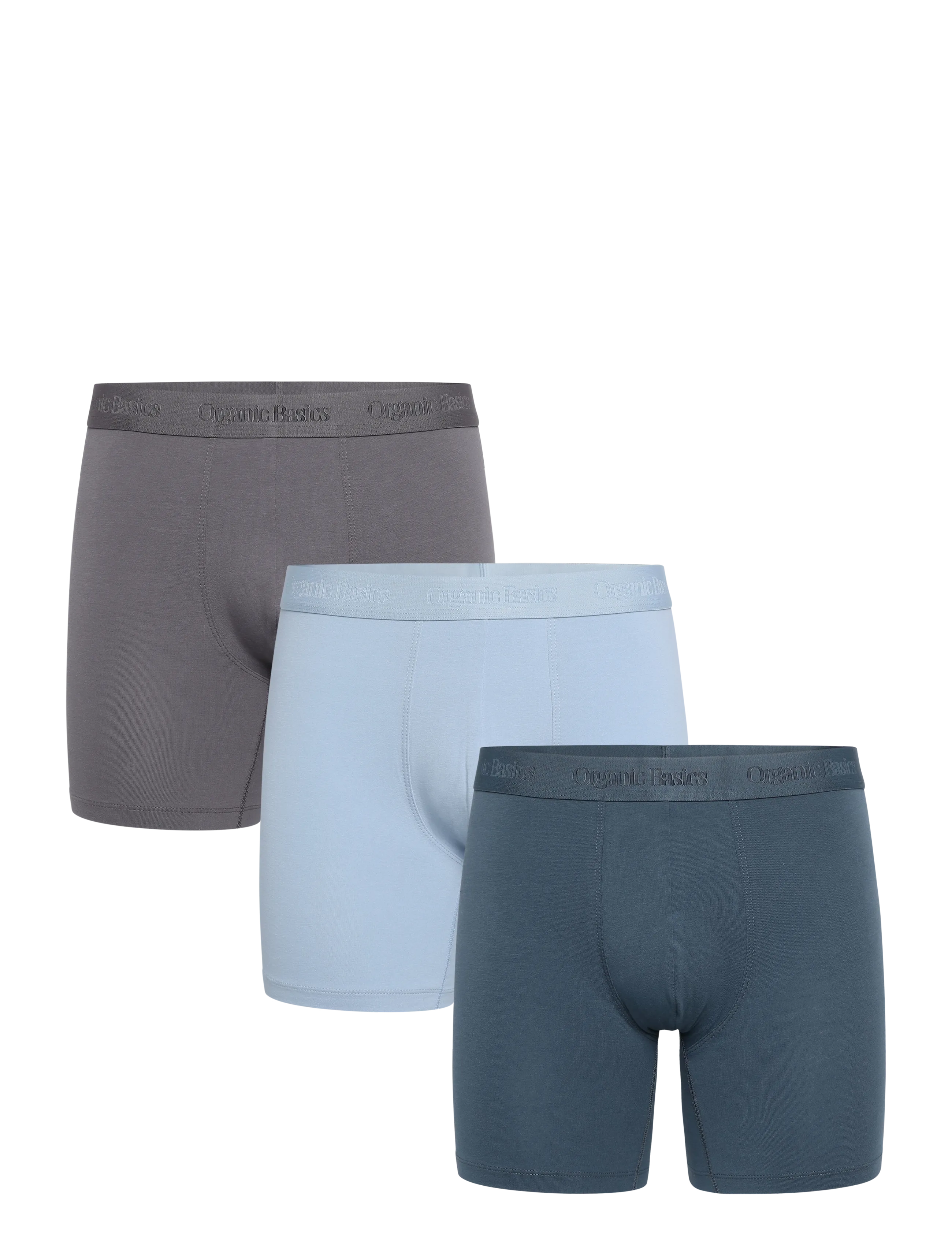 Organic Basics Core Boxer Briefs 3-Pack - Organic Basics - PAVEMENT / THUNDER / CLOUDY BLUE / grey