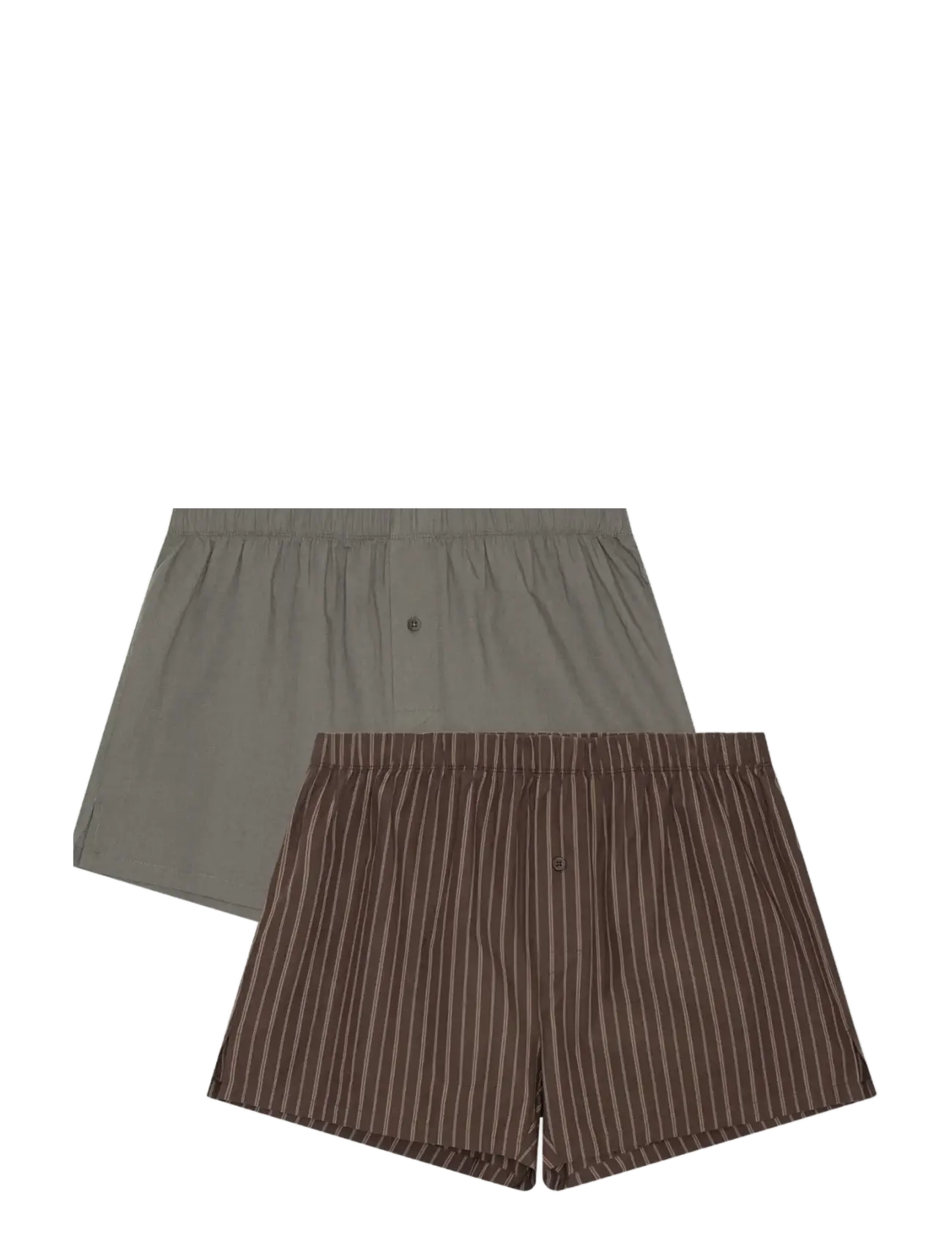 Organic Basics Core Icon Boxer Shorts 2-pack - Aluspüksid - TRUFFLE STRIPE / PAVEMENT / brown