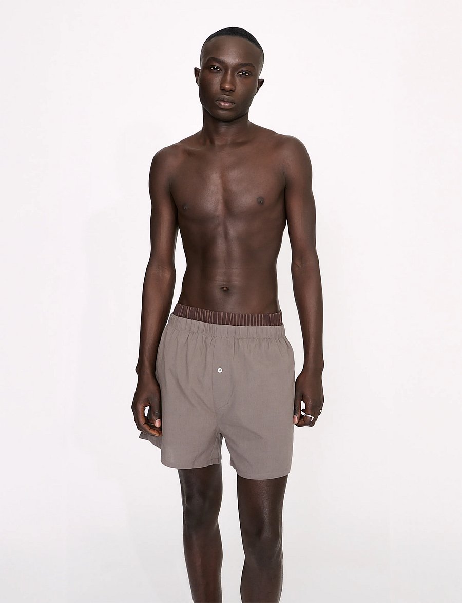 Organic Basics - Core Icon Boxer Shorts 2-pack - multipakk aluspüksid - truffle stripe / pavement - 0