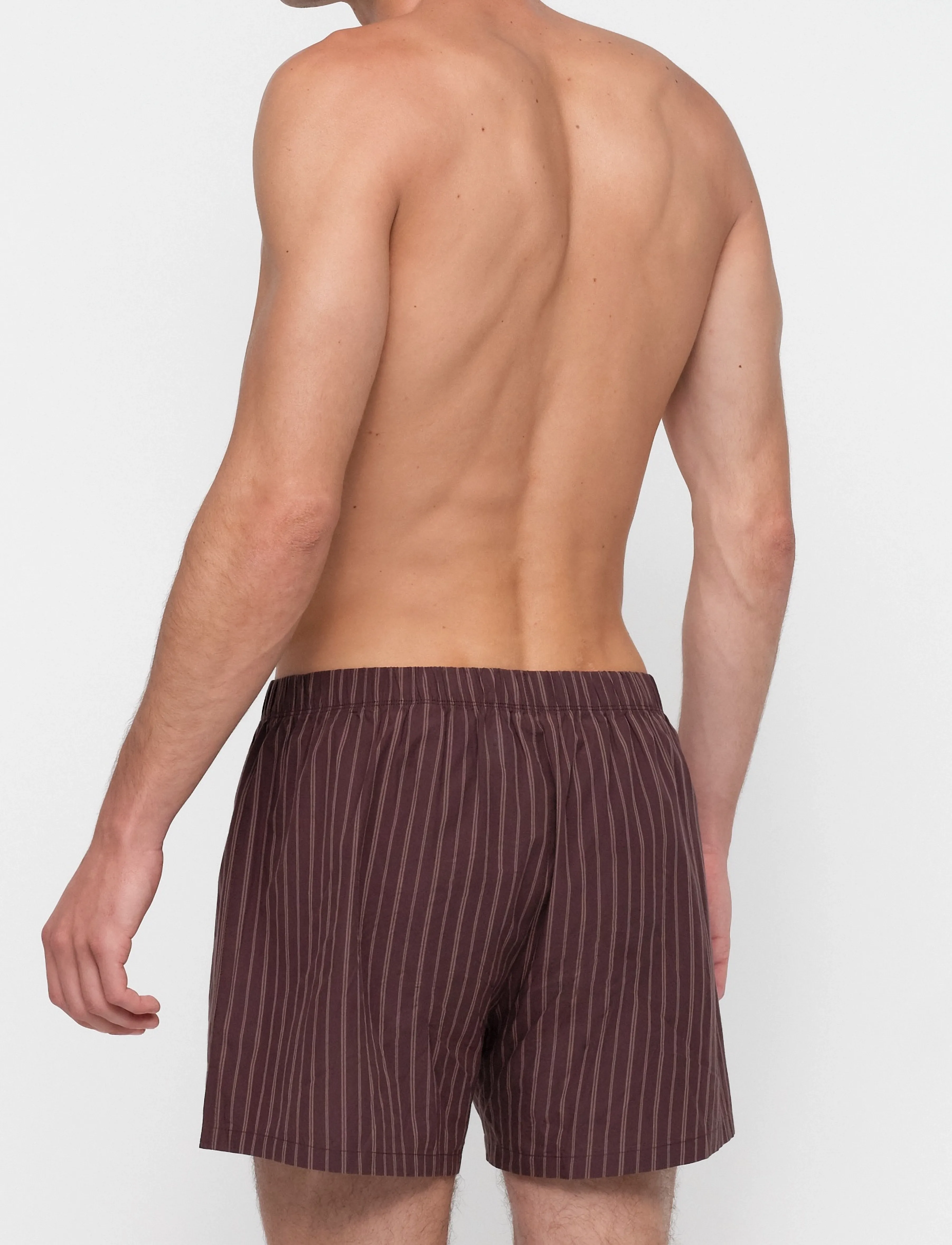 Organic Basics Core Icon Boxer Shorts 2-pack - Tänavastiil - TRUFFLE STRIPE / PAVEMENT / brown