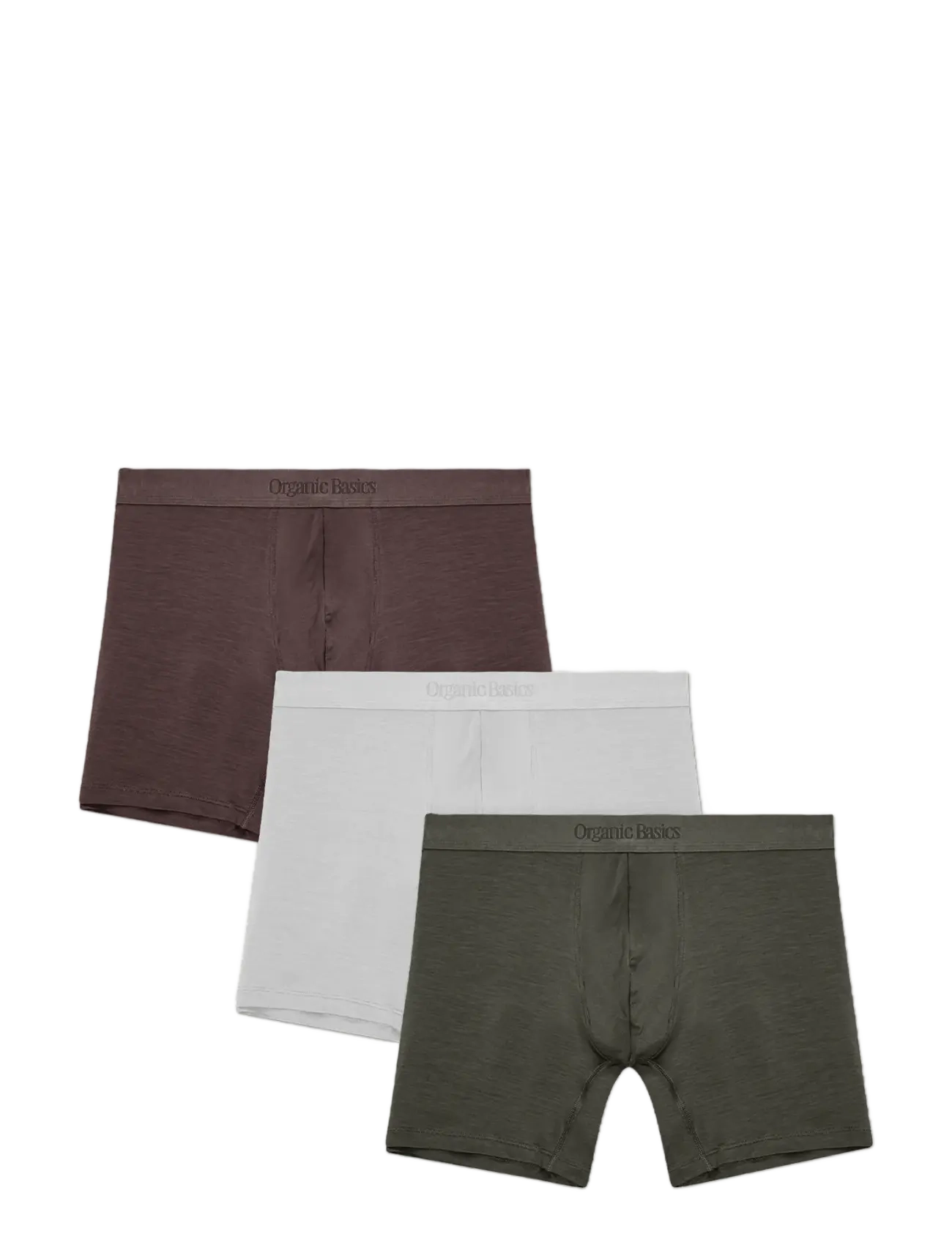Organic Basics Premium Boxer Briefs 3-pack - Uus - GRUNGE / HAZY / TRUFFLE / multi