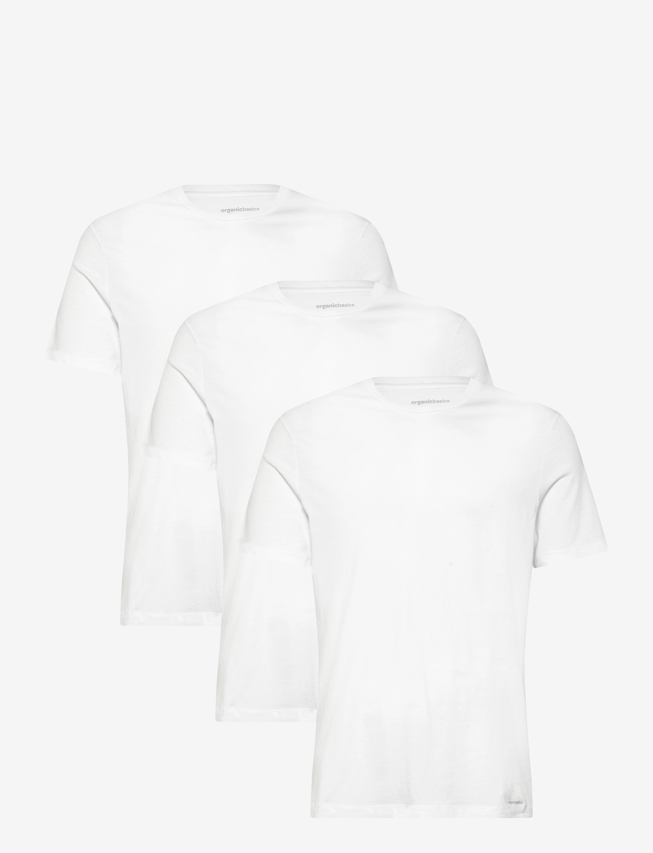 Organic Basics - True Crewneck Tee 3-Pack - kortærmede t-shirts - white / white / white - 0