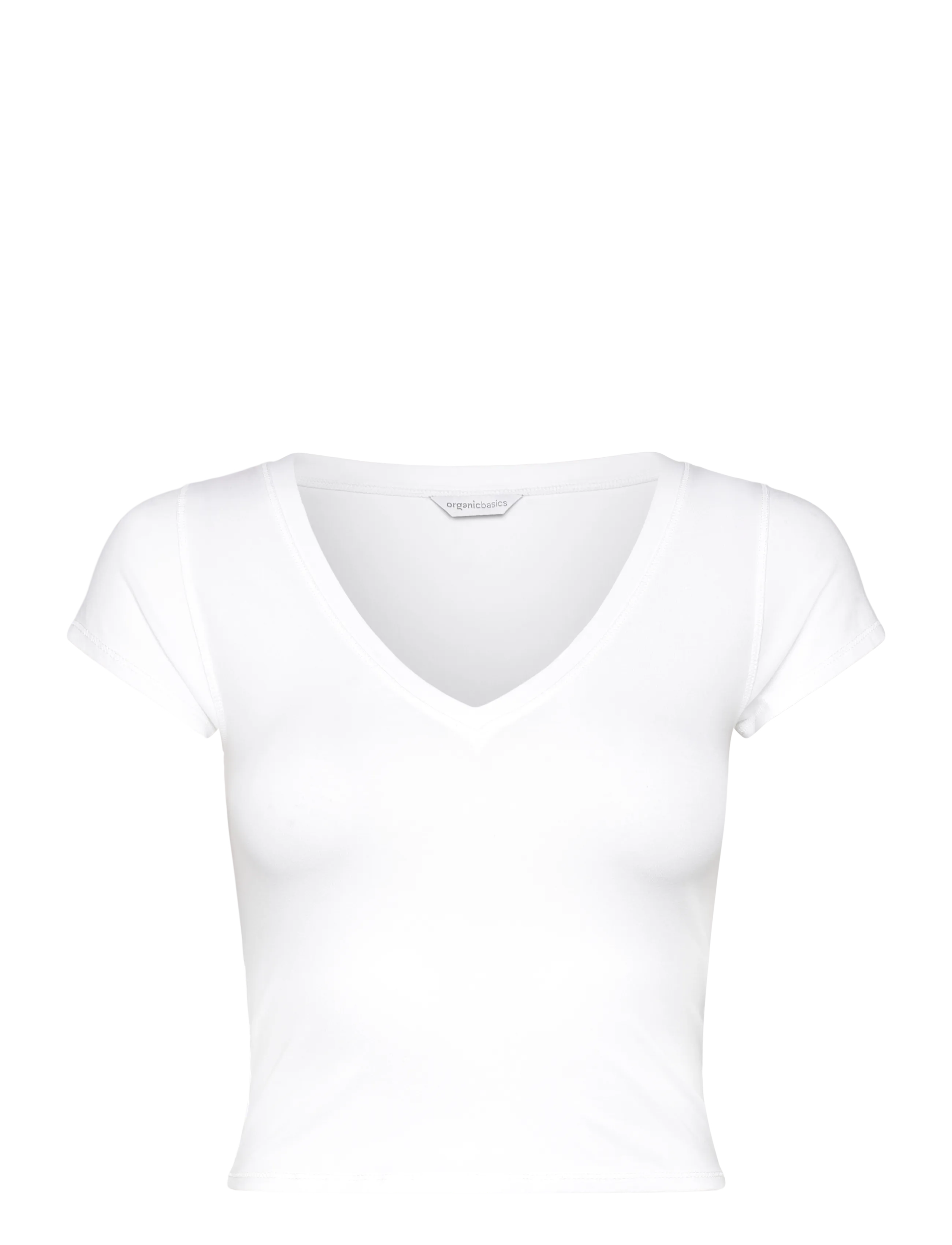 Organic Basics Core V Baby Tee - Yö- & oloasut - WHITE / white