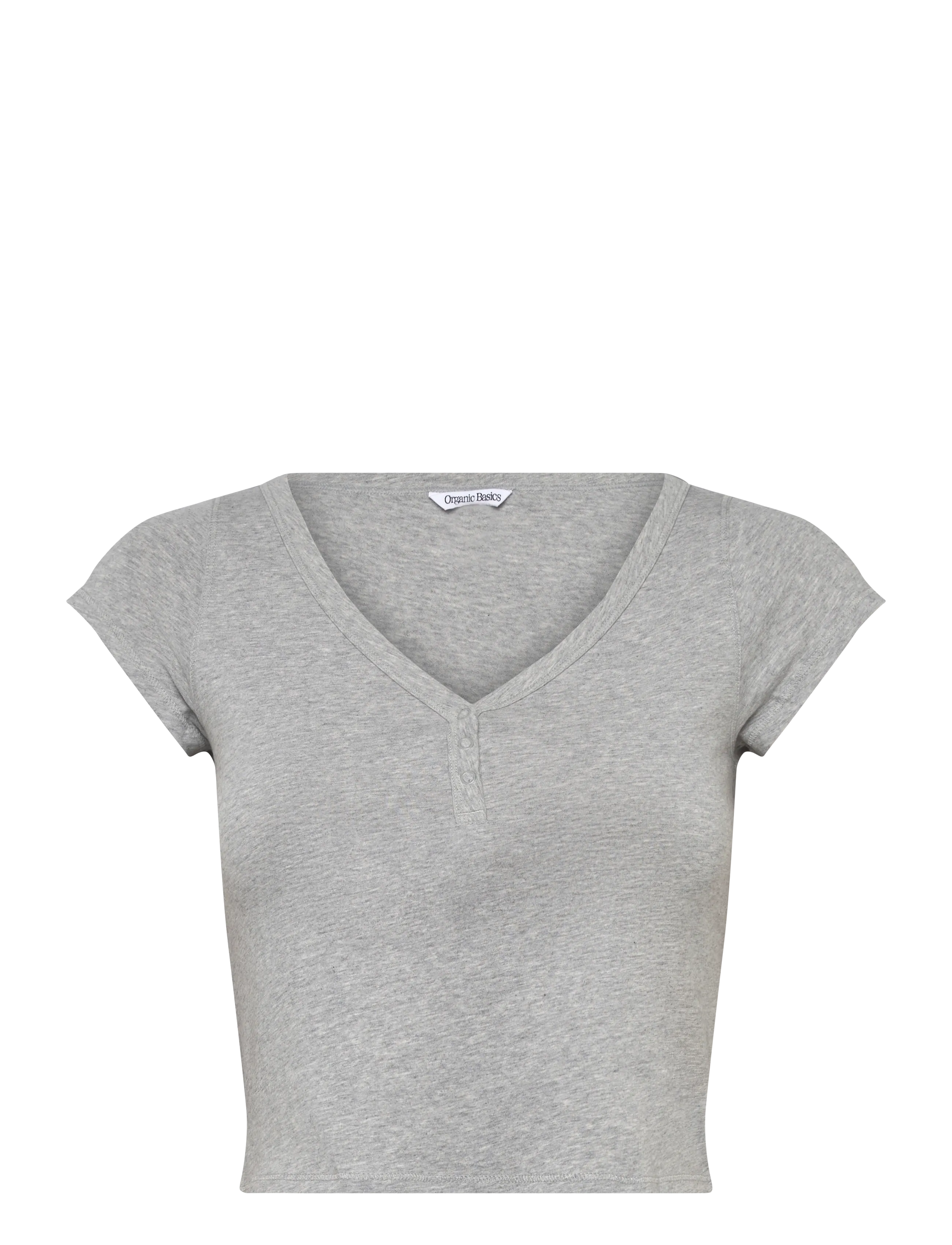 Organic Basics Core Sport Henley V Tee - Underkläder - GREY MELANGE / grey