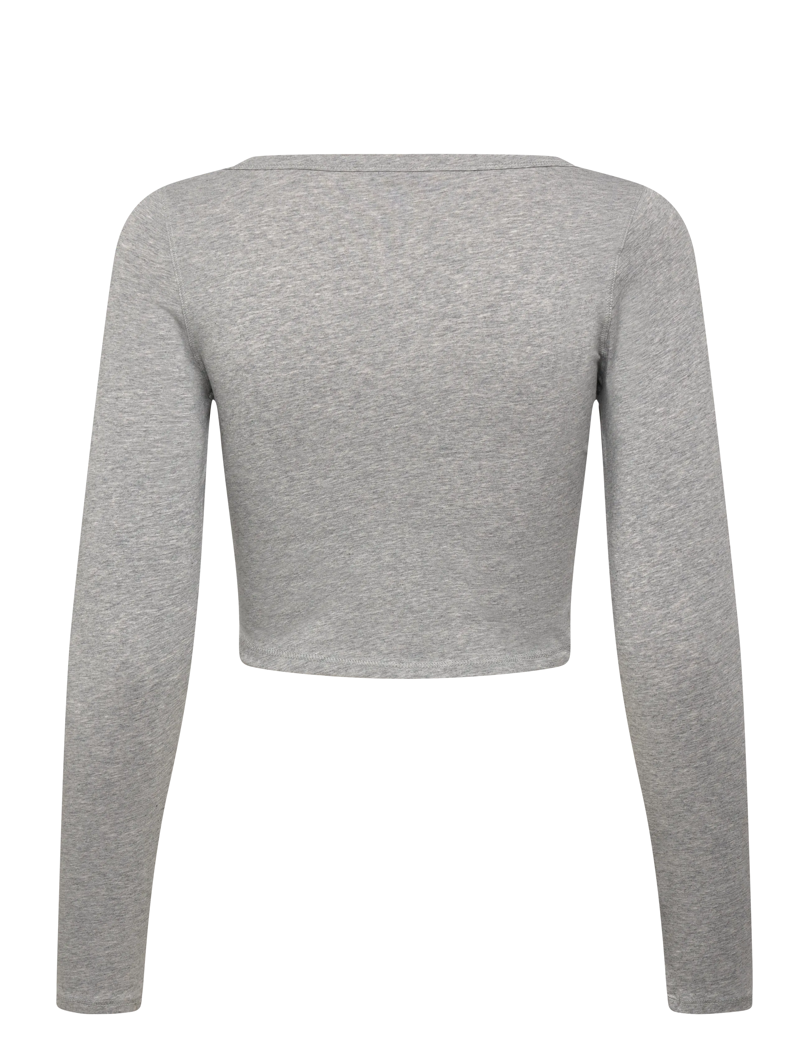 Organic Basics - Core Sport Henley Long-Sleeve Tee - laveste priser - grey melange - 1