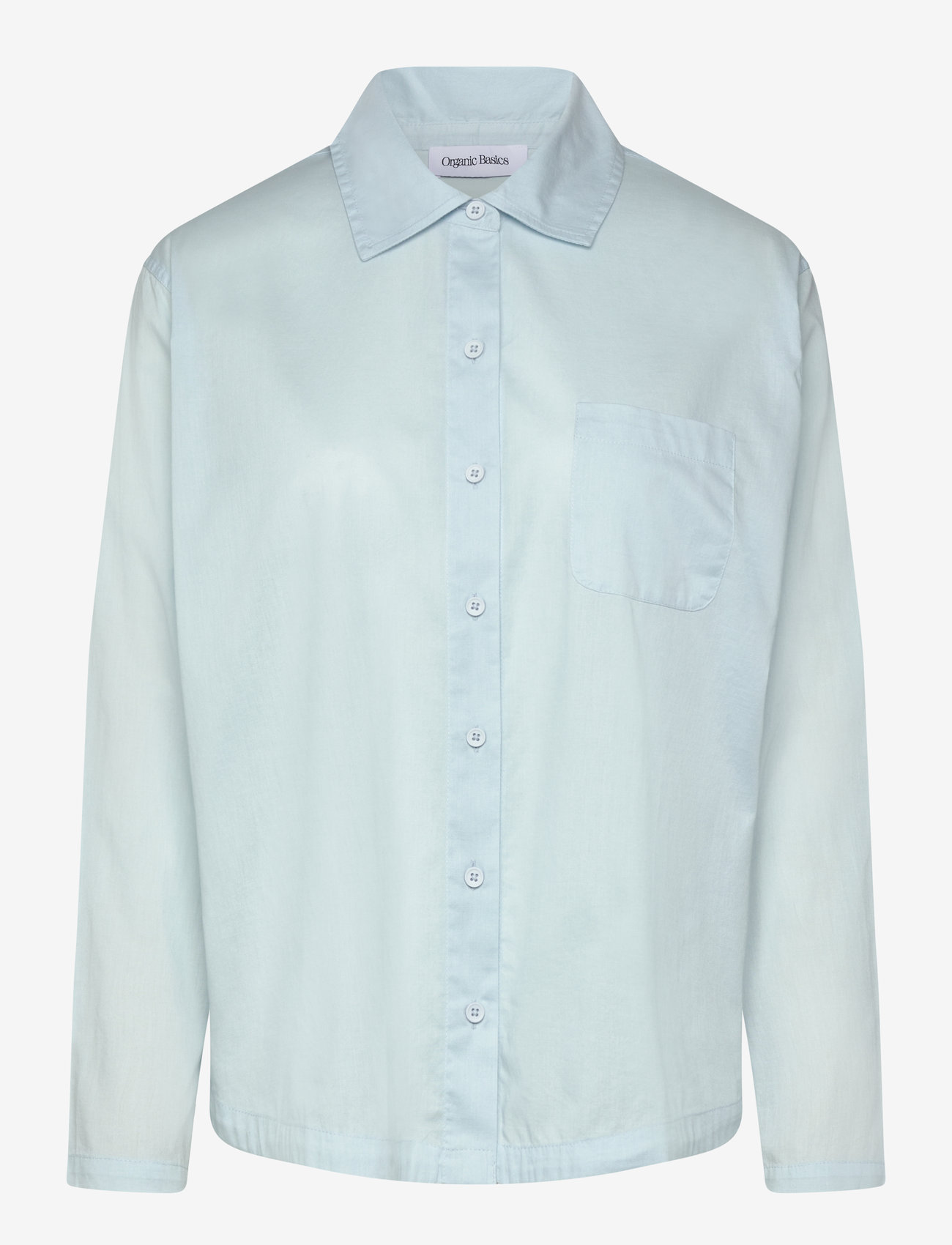Organic Basics - Core Sleep Poplin Shirt - langärmlige hemden - light blue - 1